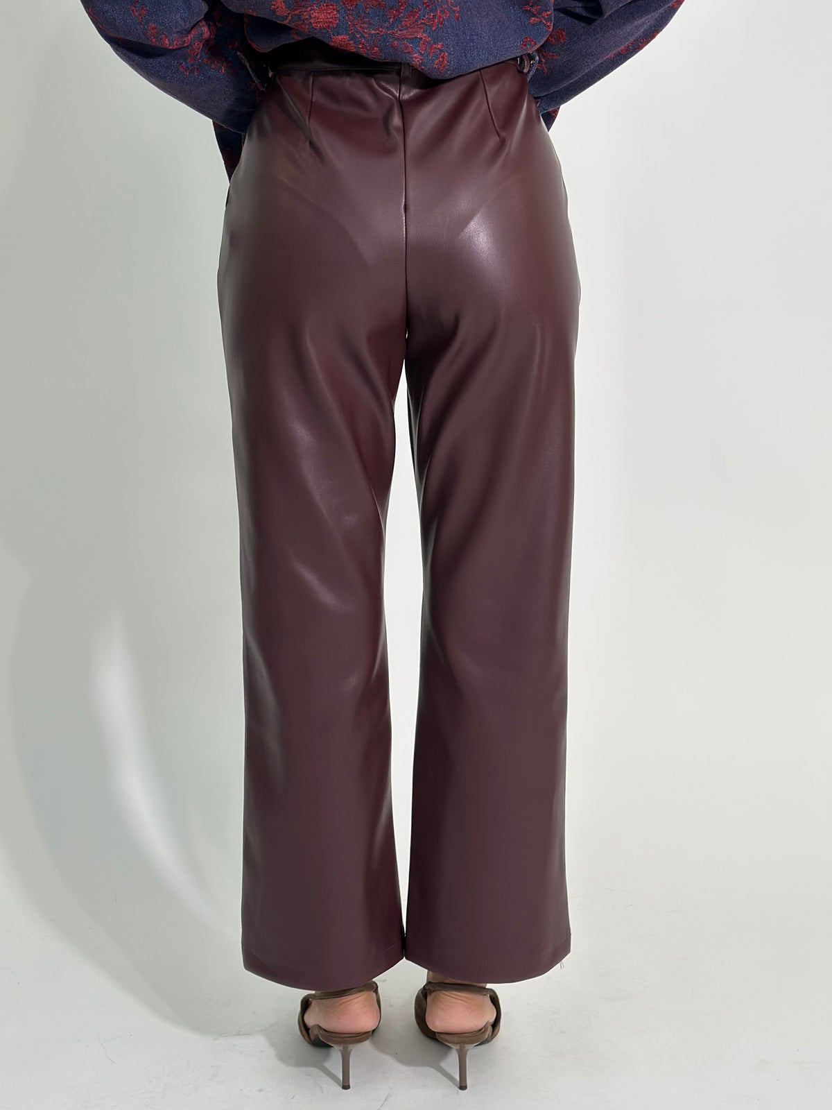 Pantalone ecopelle 7287 BORDO'