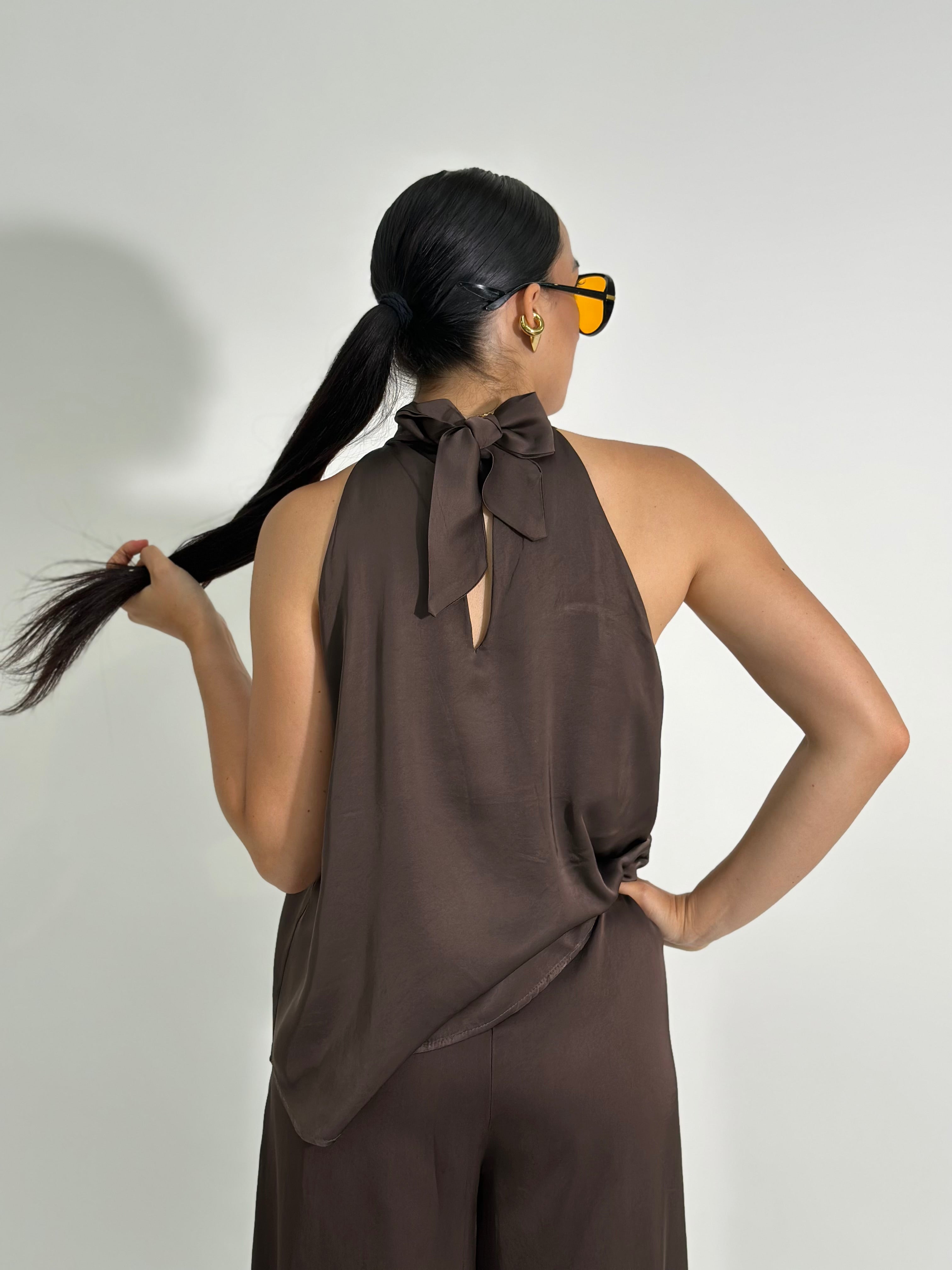 Camicia satin nodo 54079