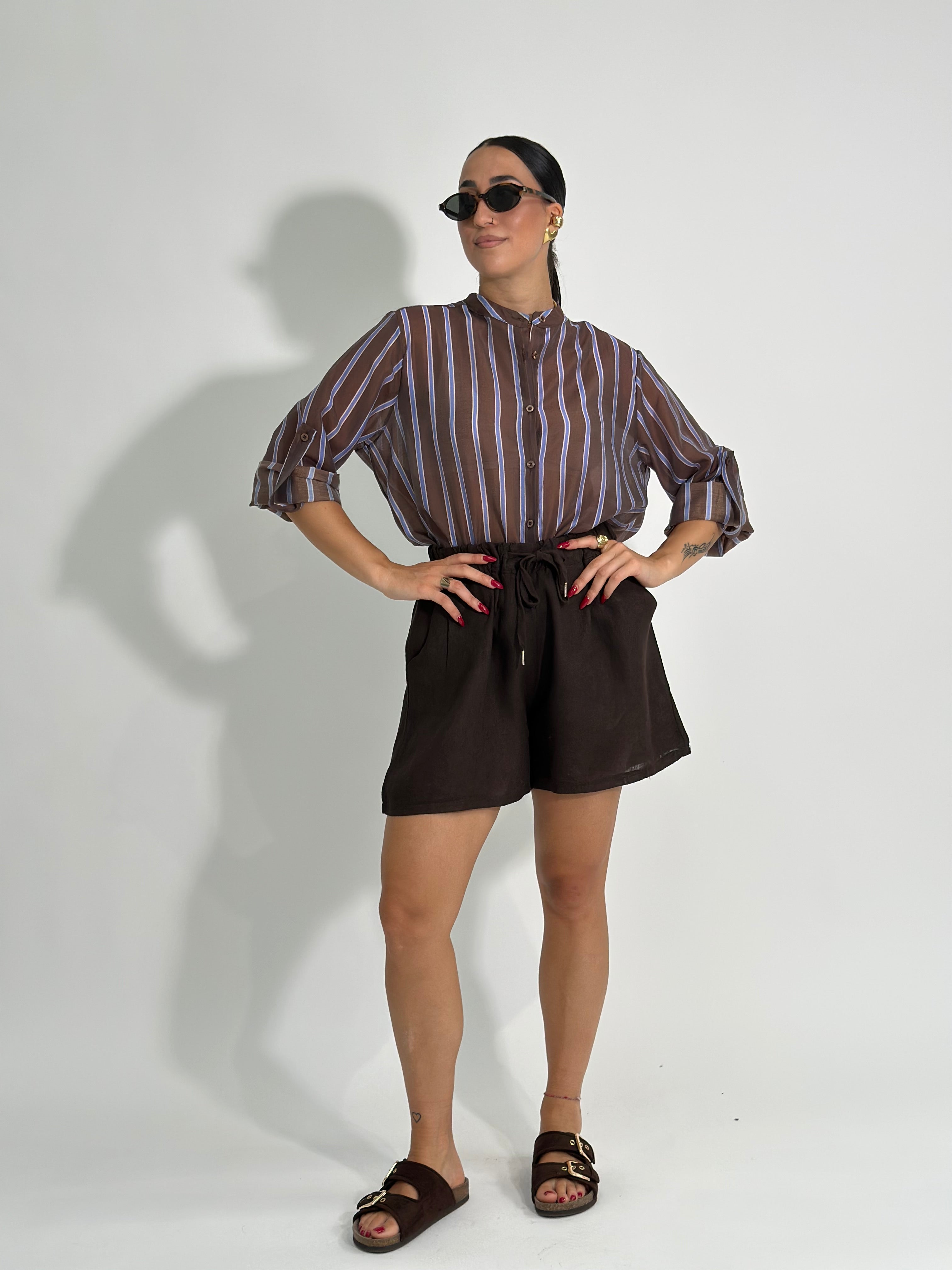 Camicia soft over 5592 MOKA