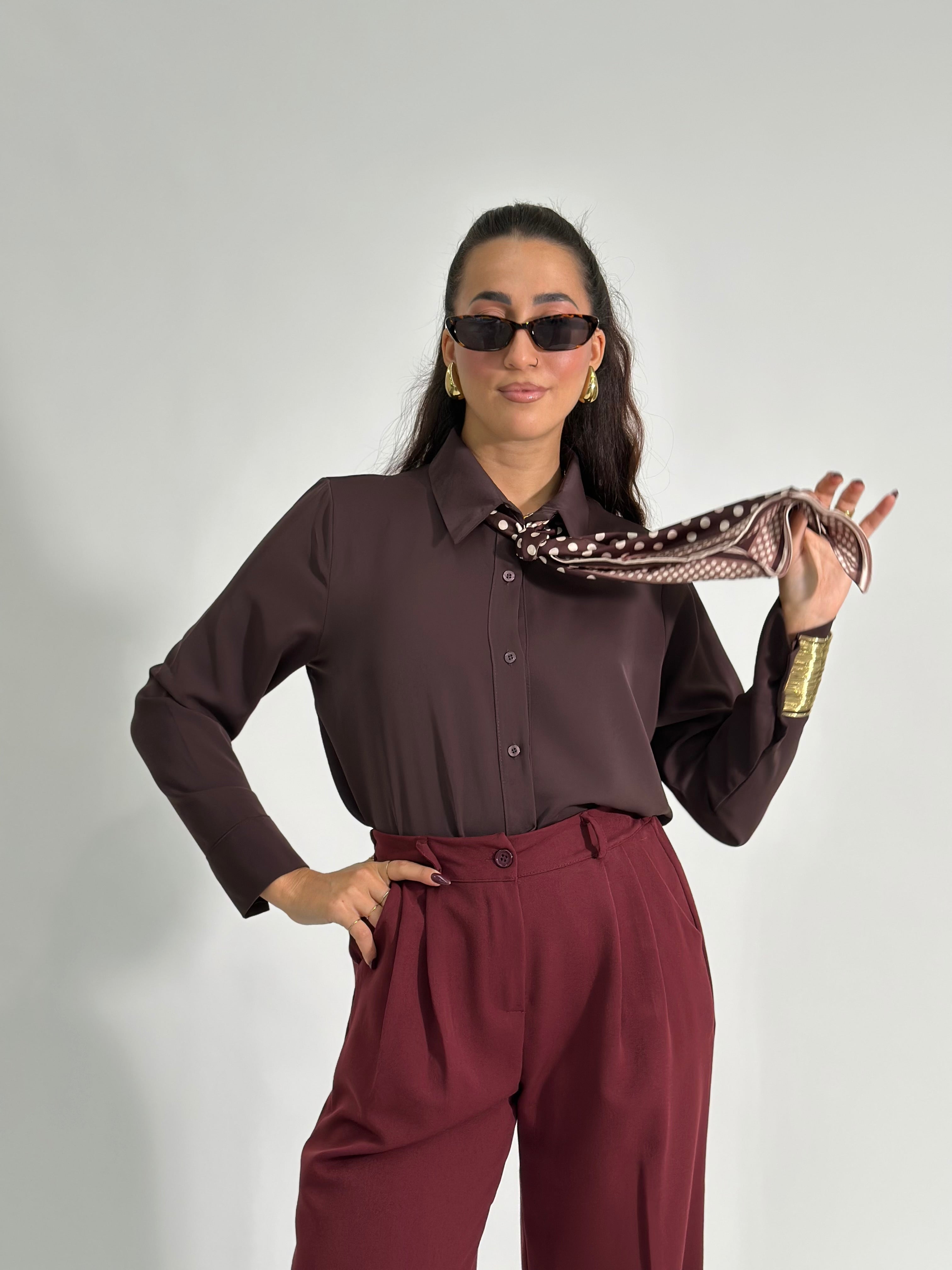 Camicia foulard 113638 MORO
