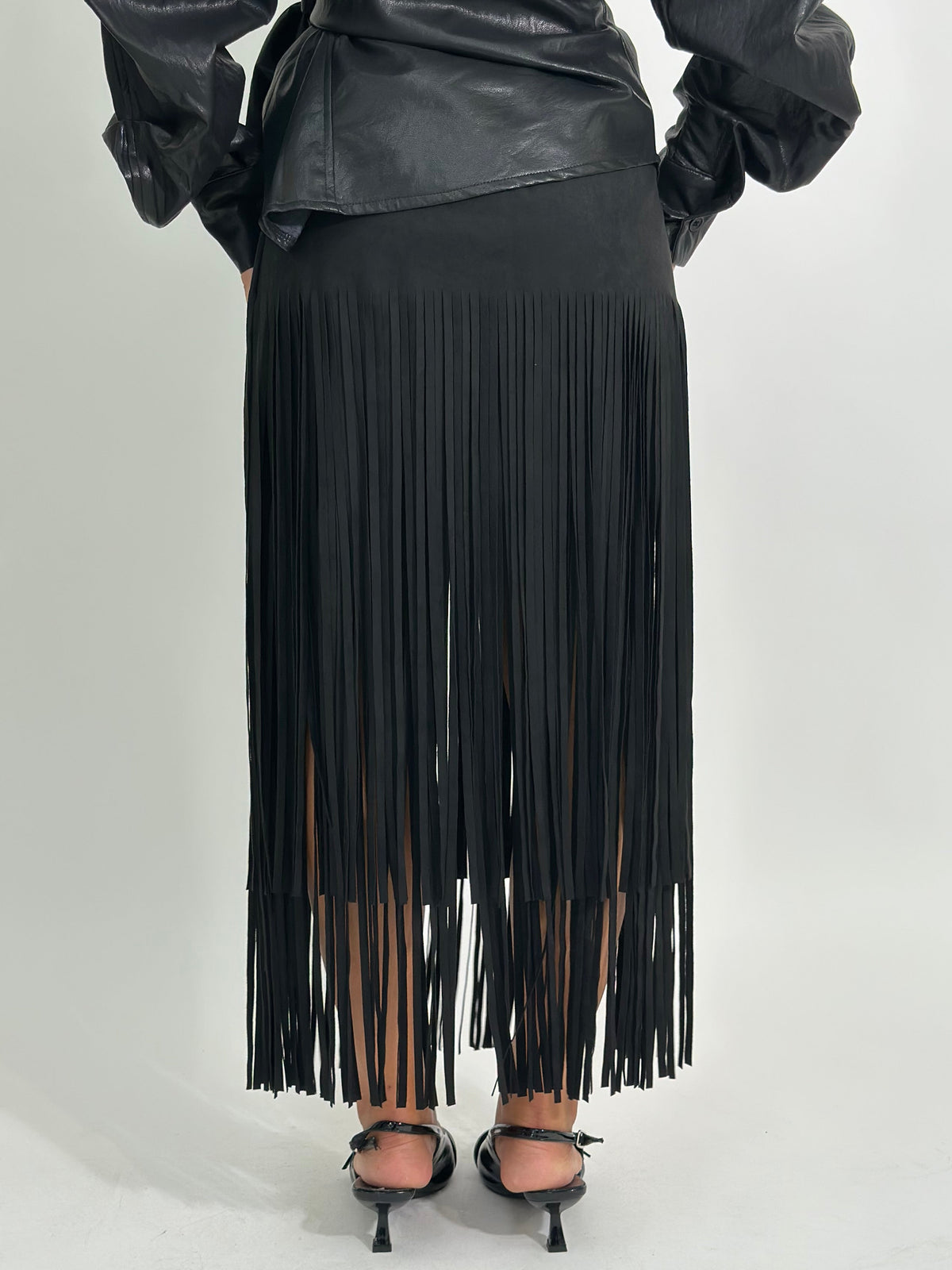 Gonna frange suede 5307 NERO