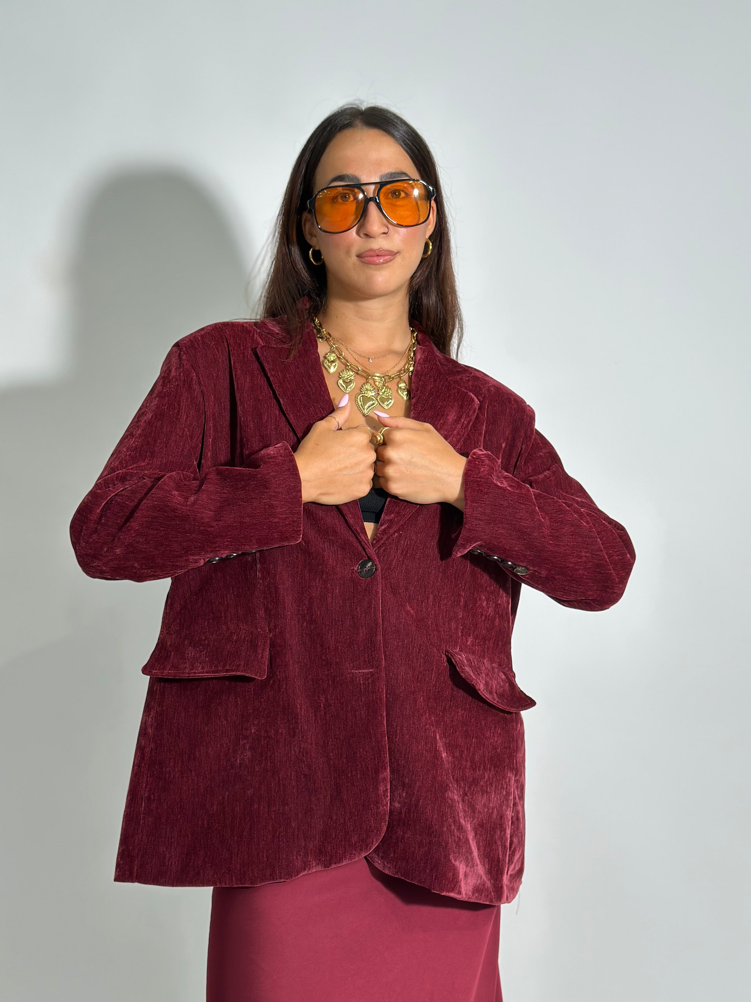 Giacca velour 80021 BORDO'