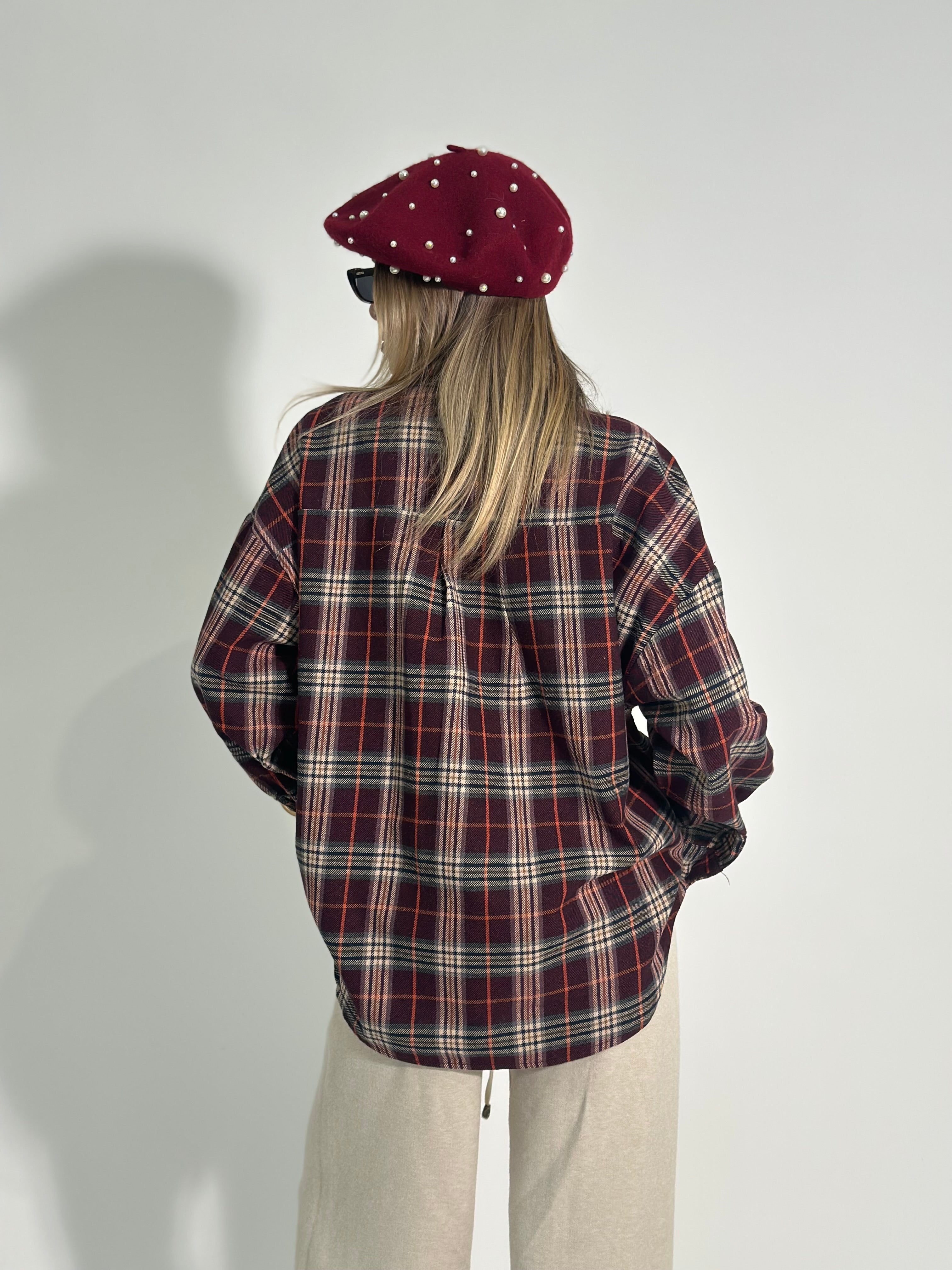 Camicia scozzese 3665-1 BURGUNDY