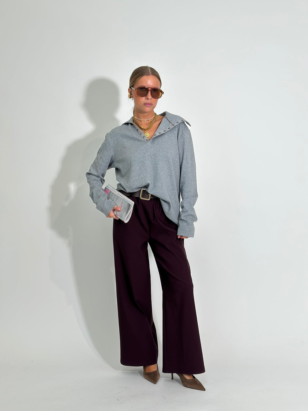 Maglia collo diagonale 260321 GRIGIO