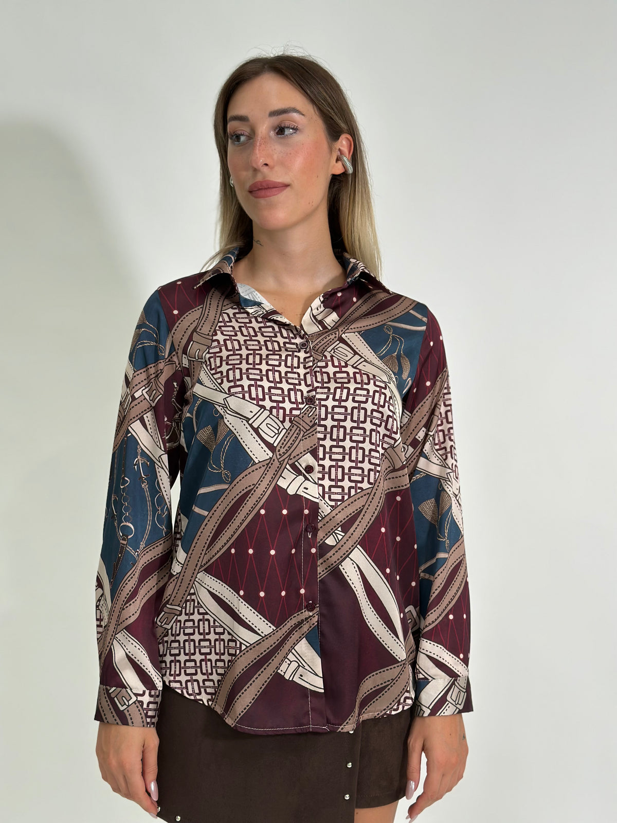 Camicia Horse 24244C bordò