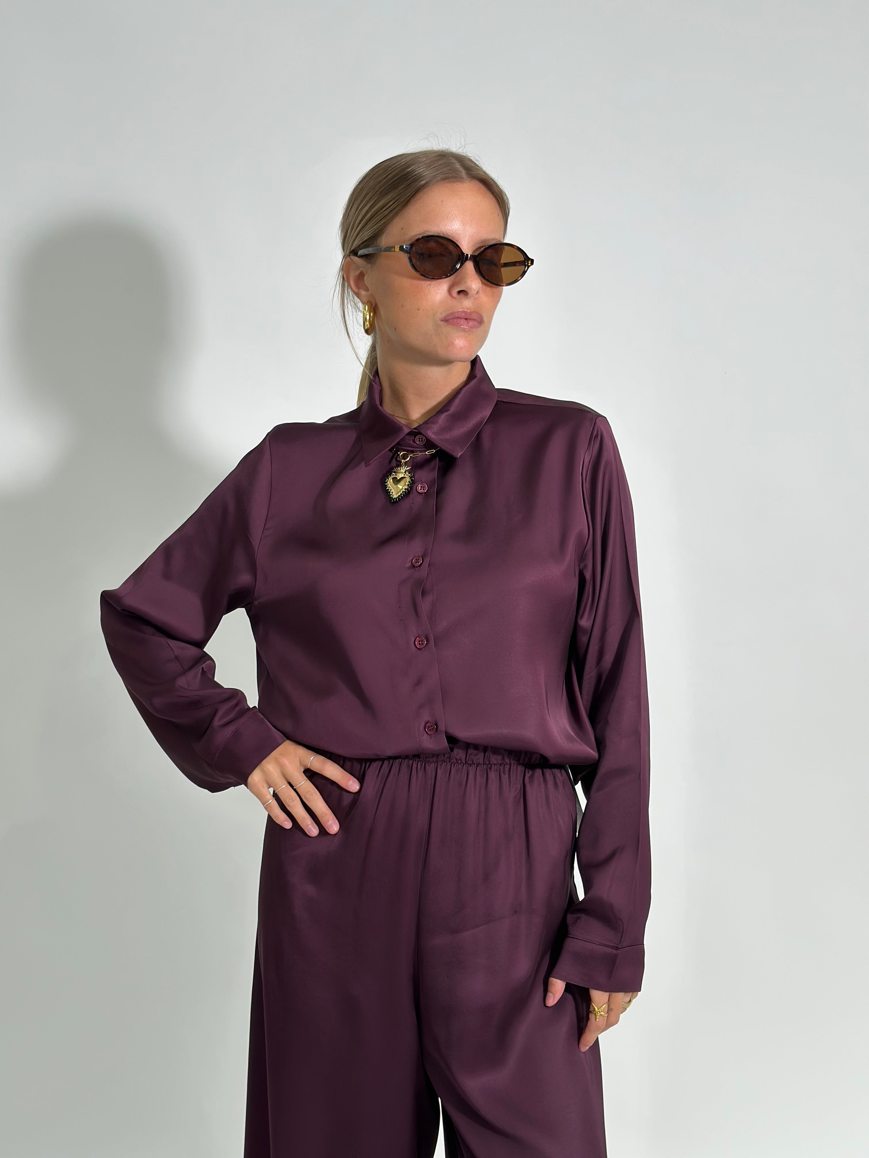 Camicia fluida 1081 BORDO'