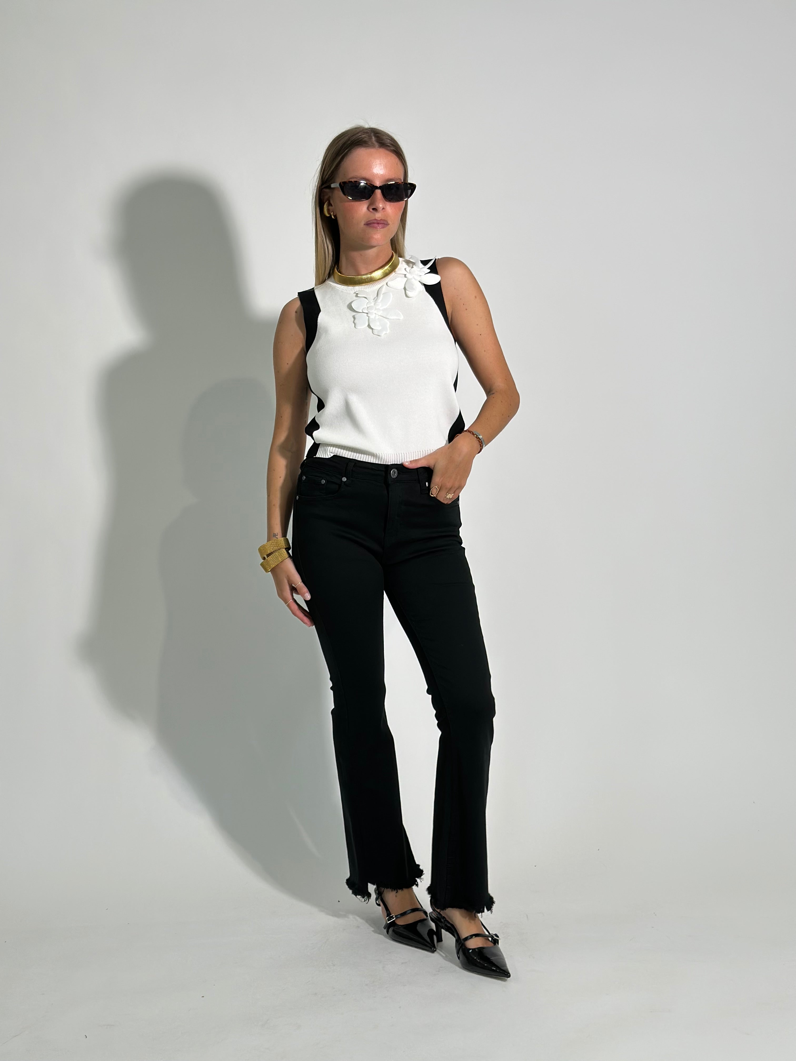 Jeans trombetta 3D-6826 NERO