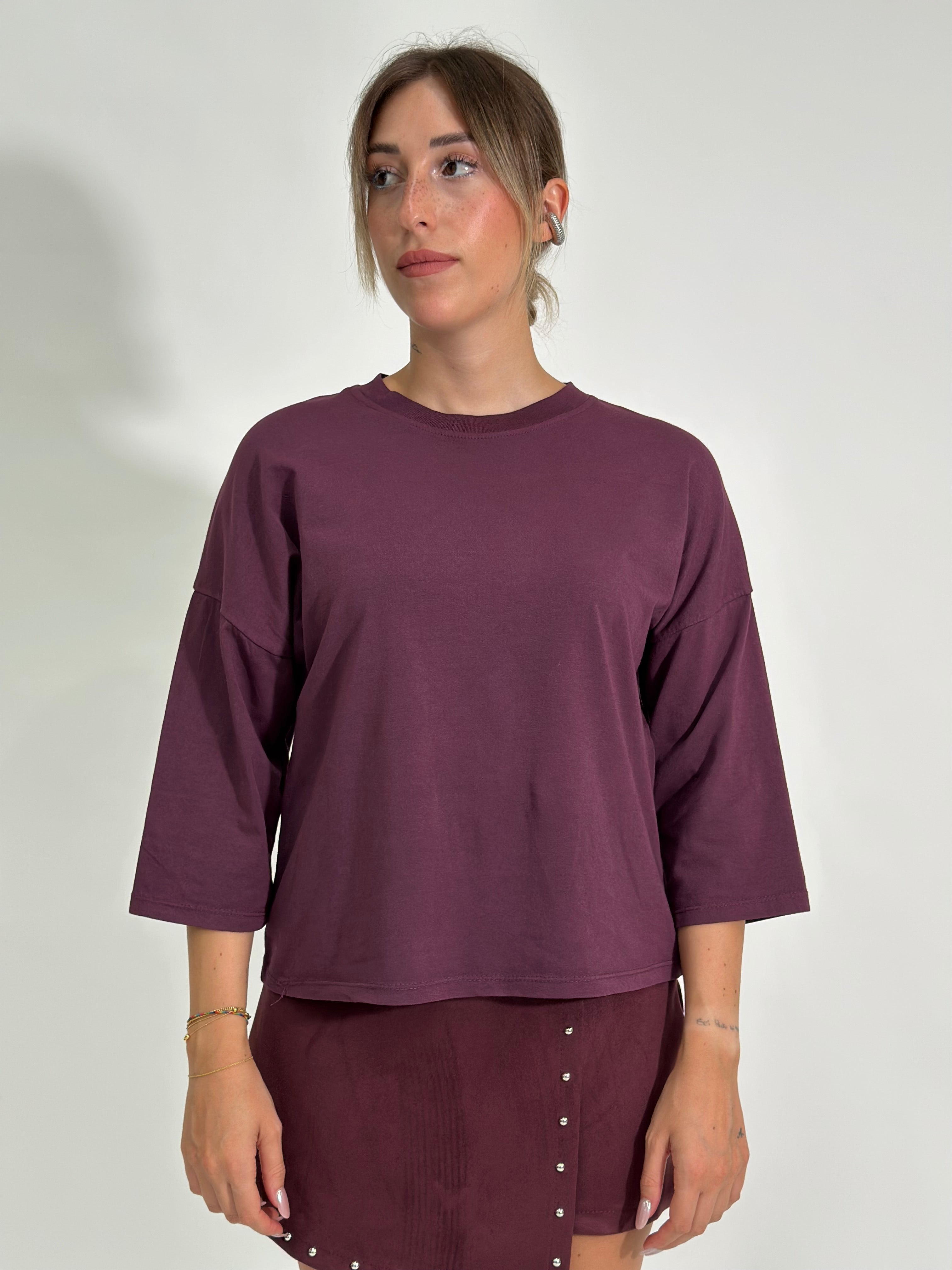 T-shirt 10512 manica lunga PRUGNA