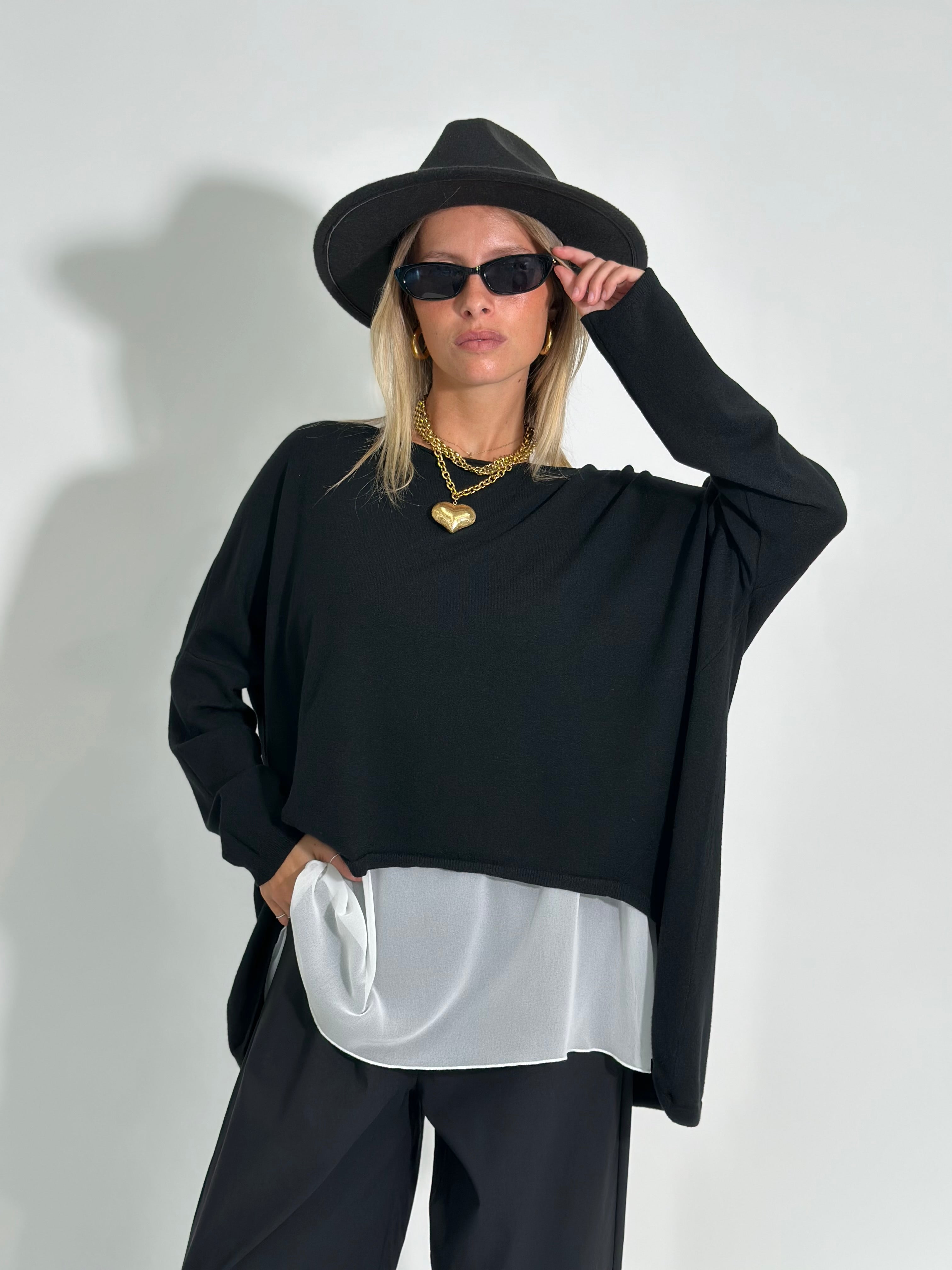 Maglia twin set M1101 NERO