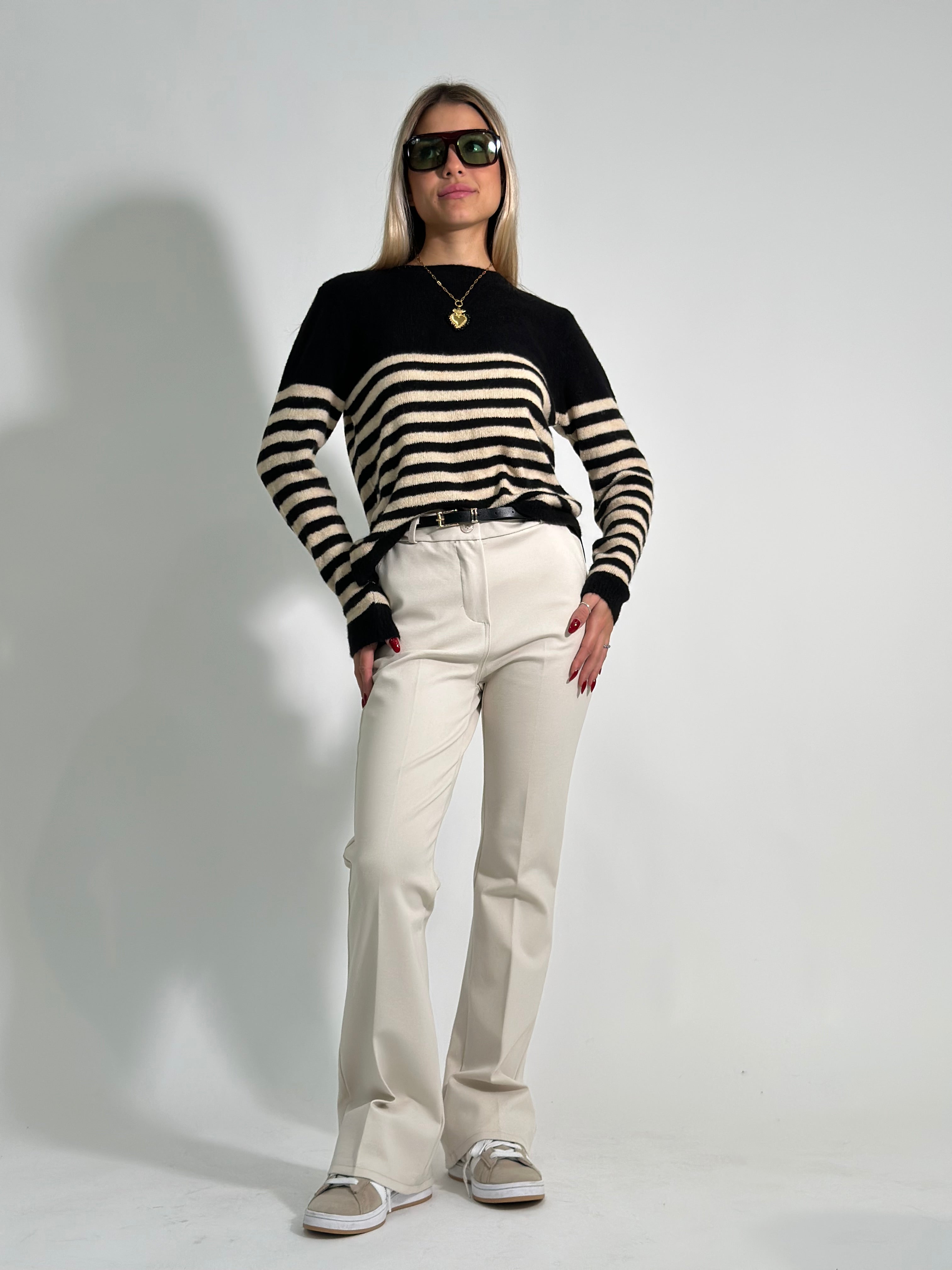 Pantalone cuore 5582 PANNA