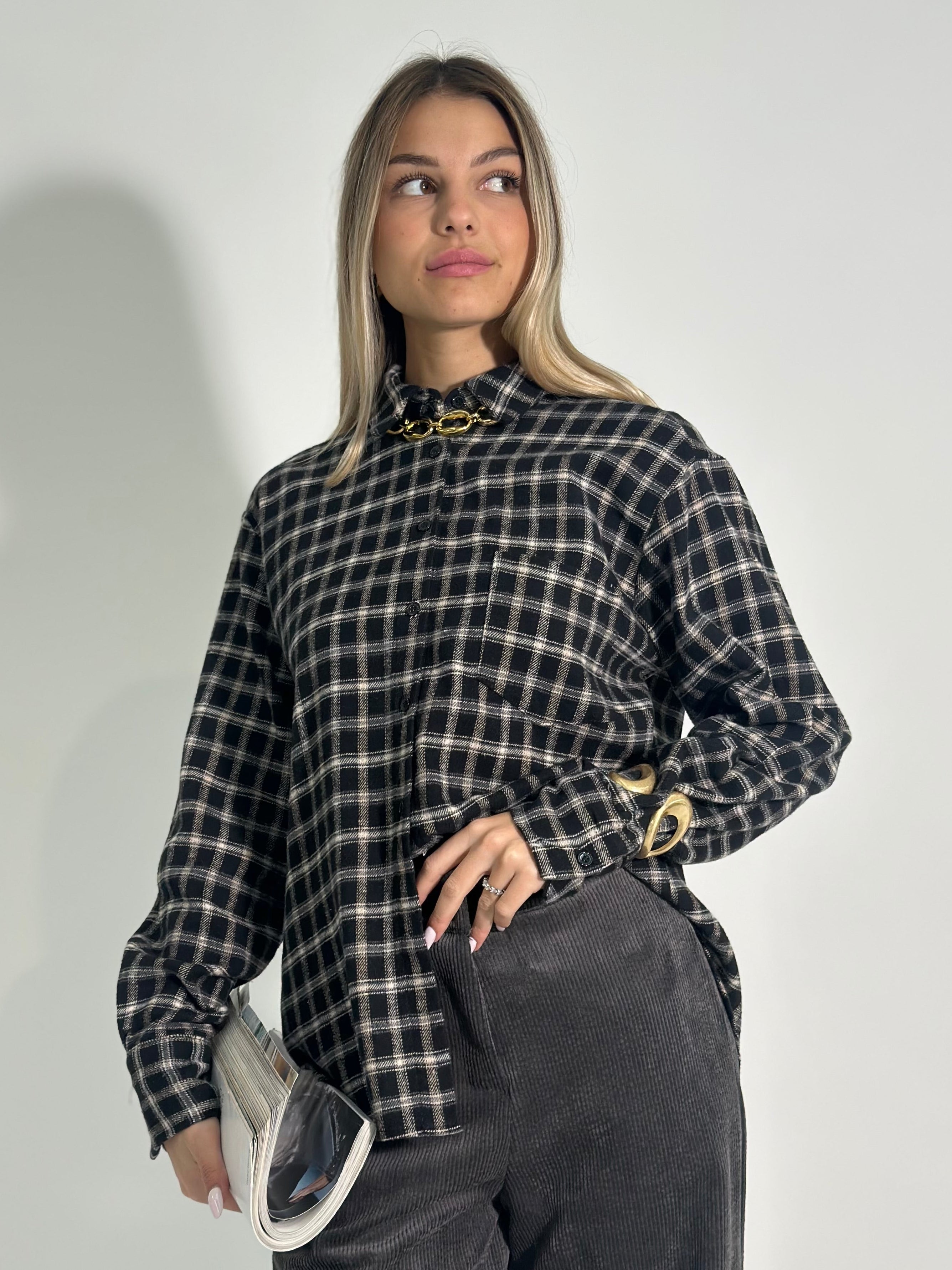 Camicia scozzese 2735 NERO