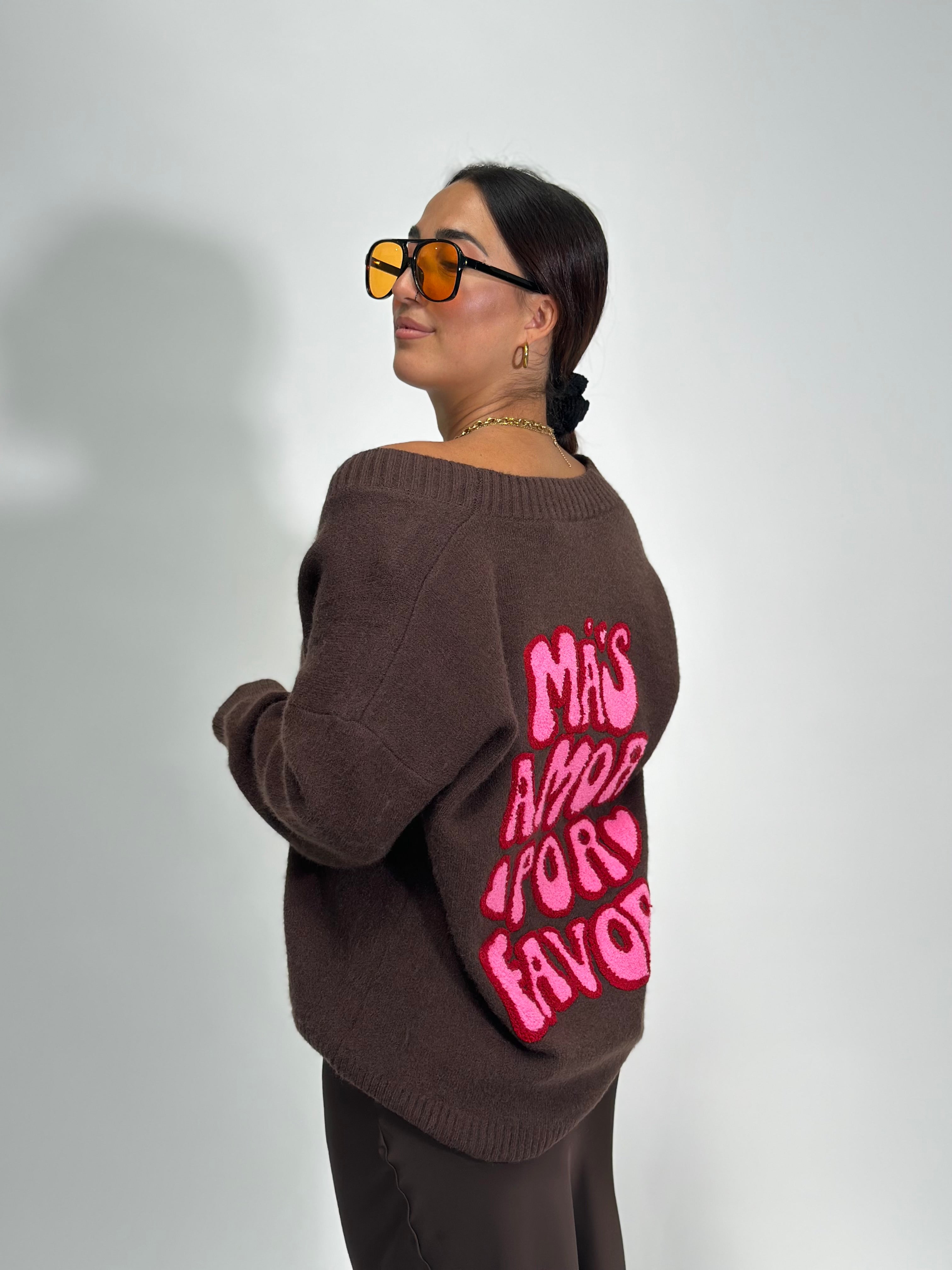 Cardigan Mas Amor S1119 MARRONE