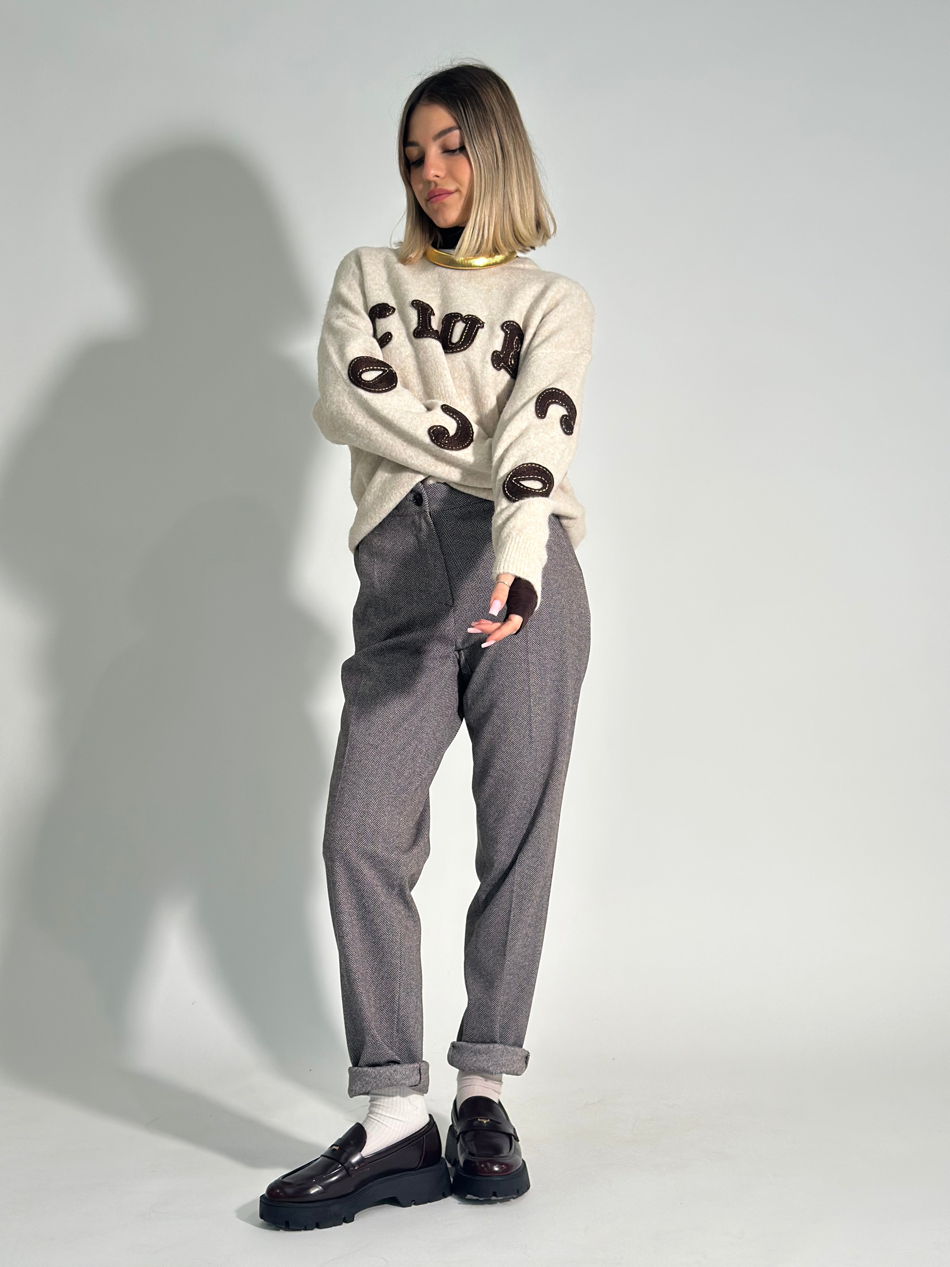 Pantalone spigato comfort 21671