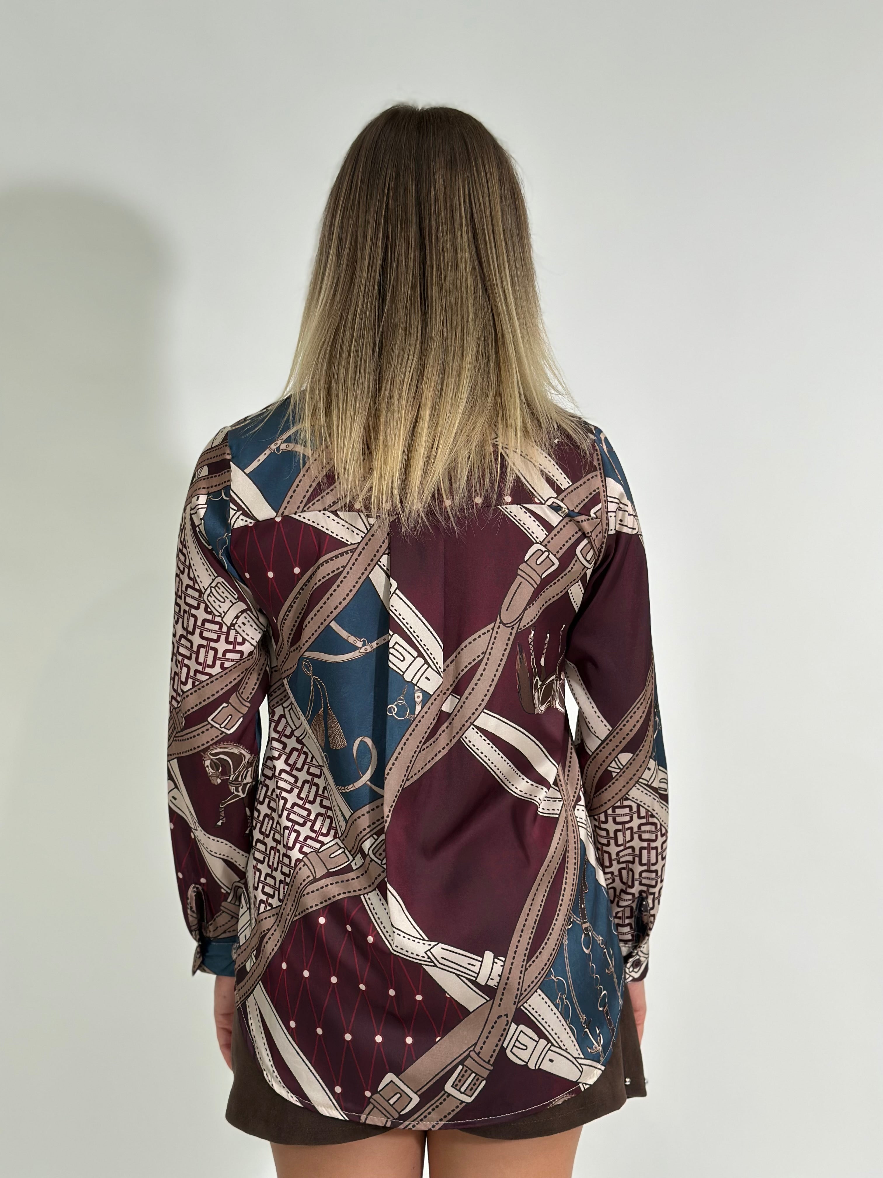 Camicia Horse 24244C bordò