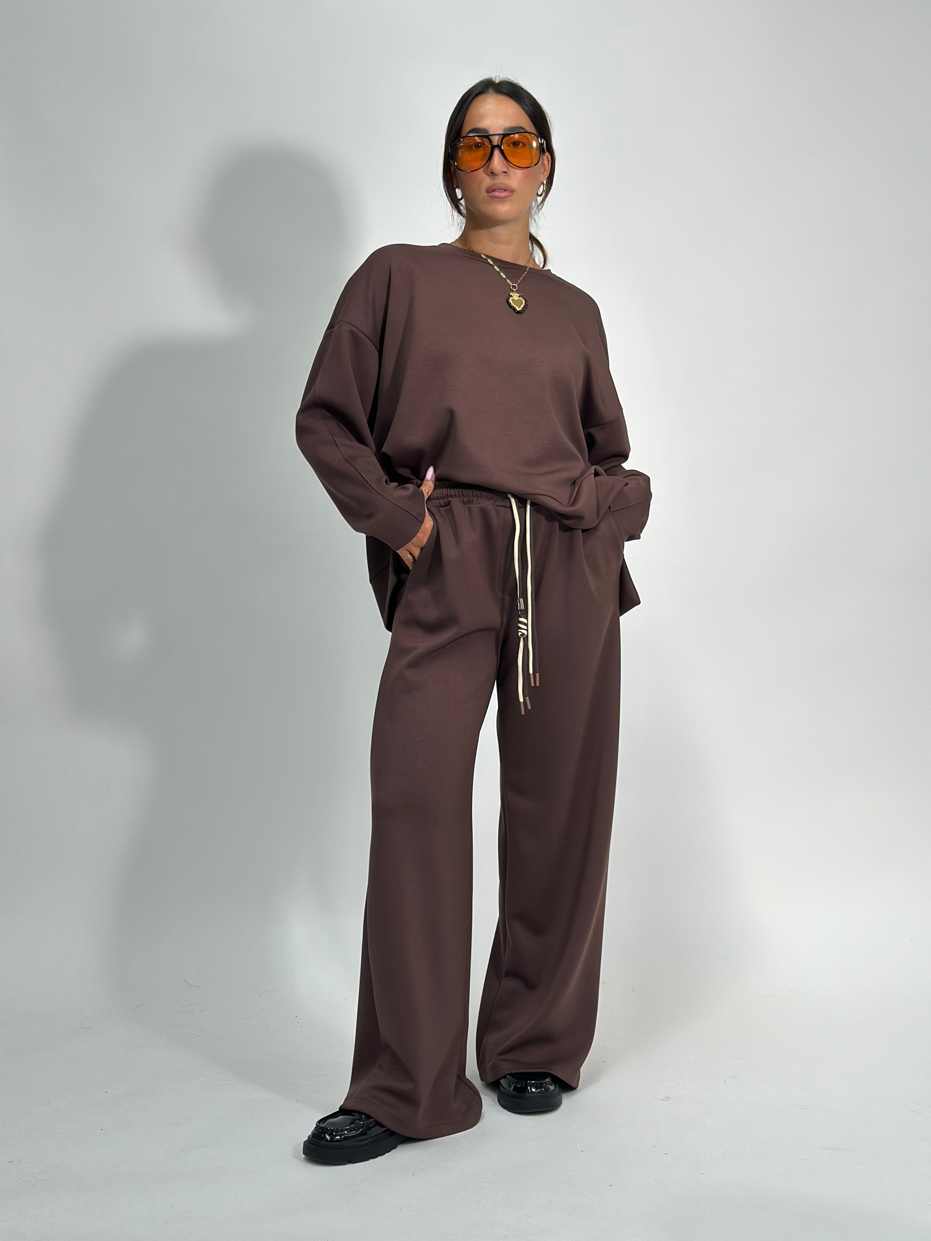Pantalone culisse 25413 MARRONE