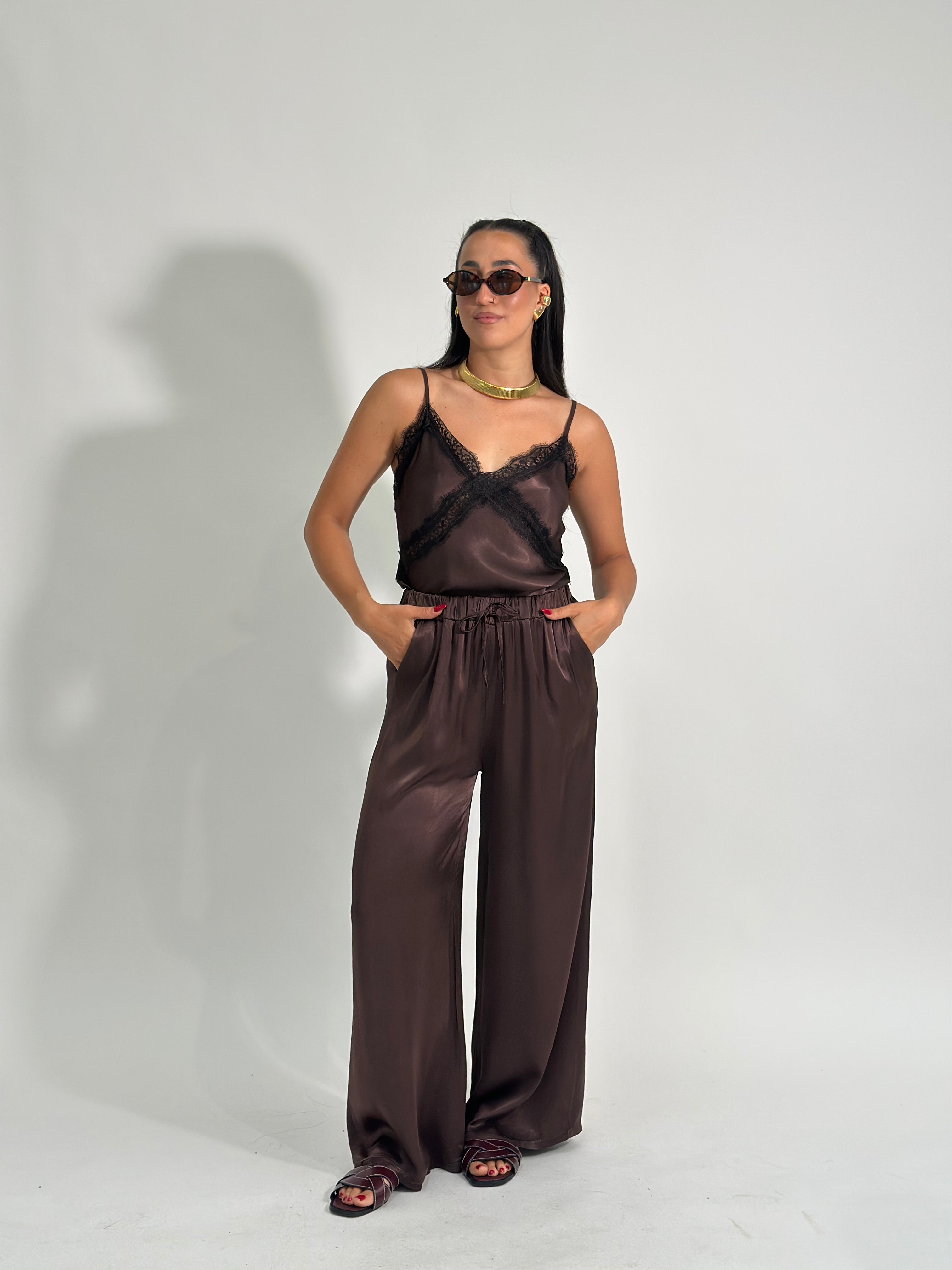 Pantalone satin coulisse 60006