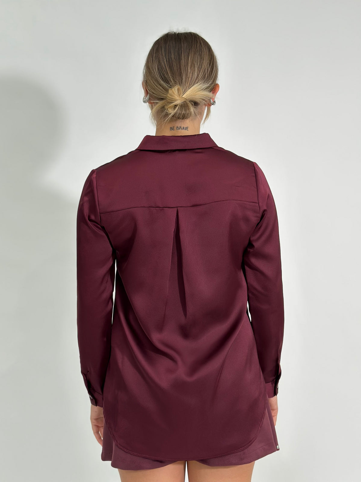 Camicia satin 24244 T.U. BORDEAUX