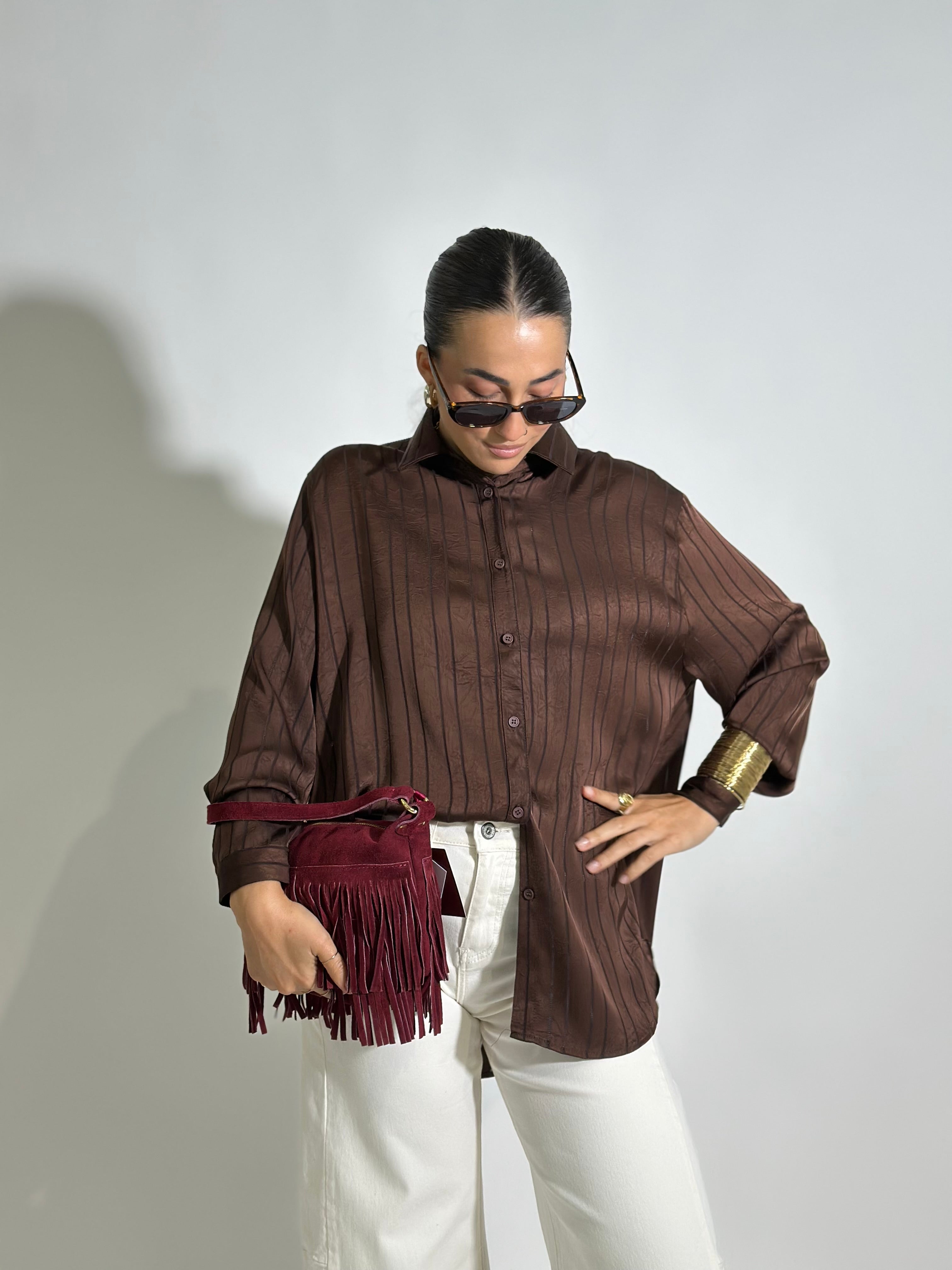 Camicia satin ottoman 2584 MORO