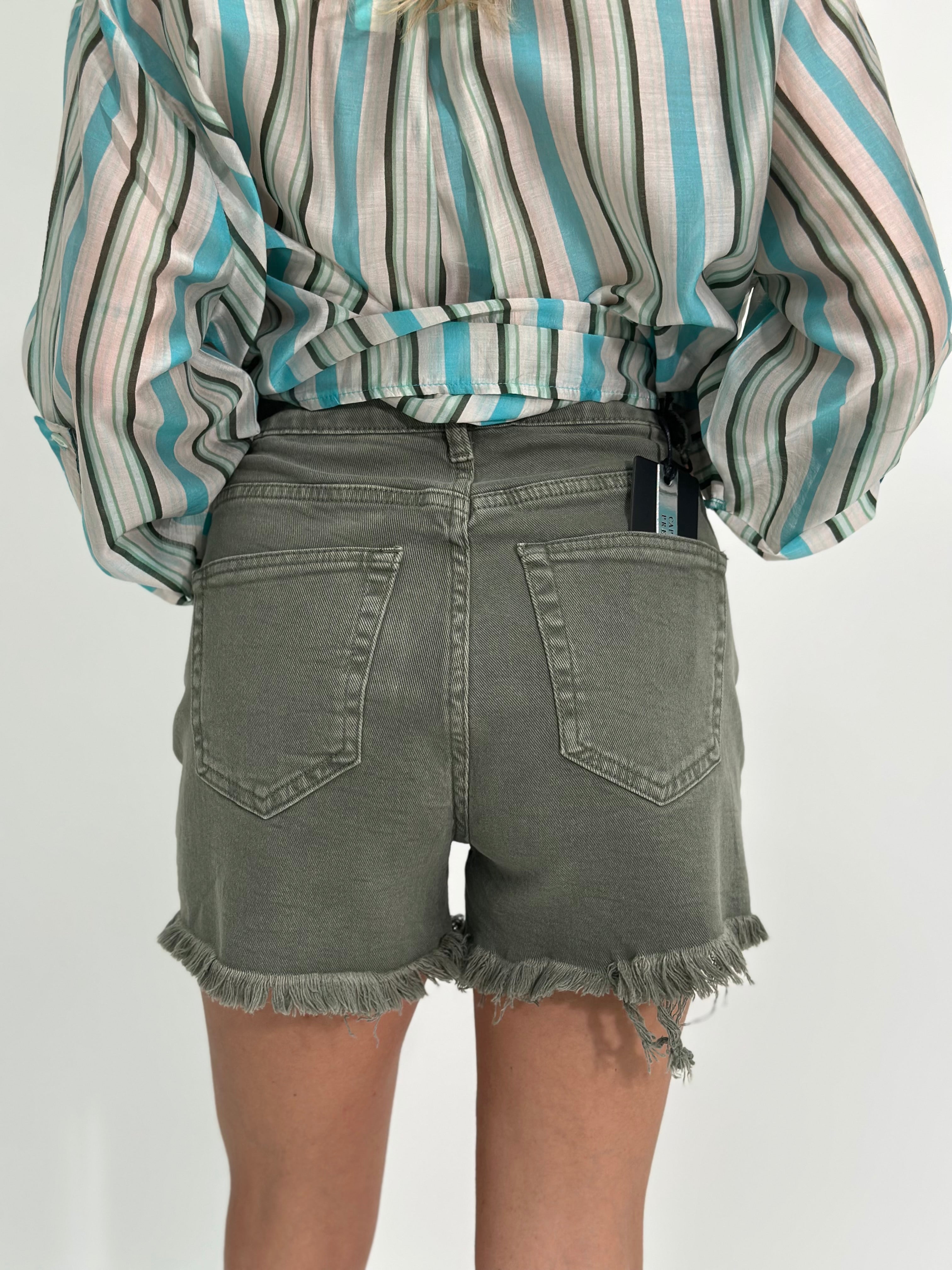 Pantaloncino Denim-VERDE 5218-1