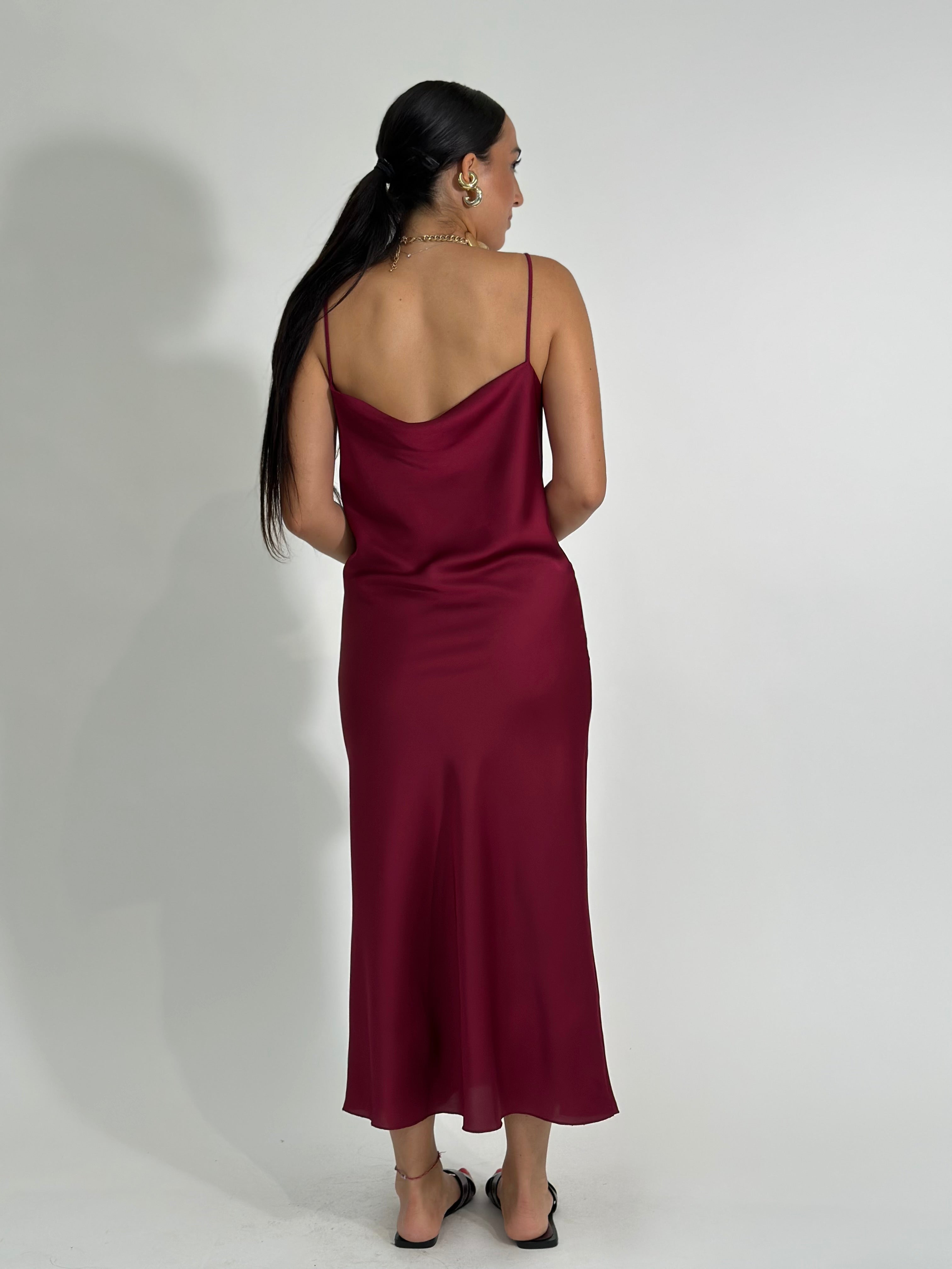 Abito satin drappeggio 1502