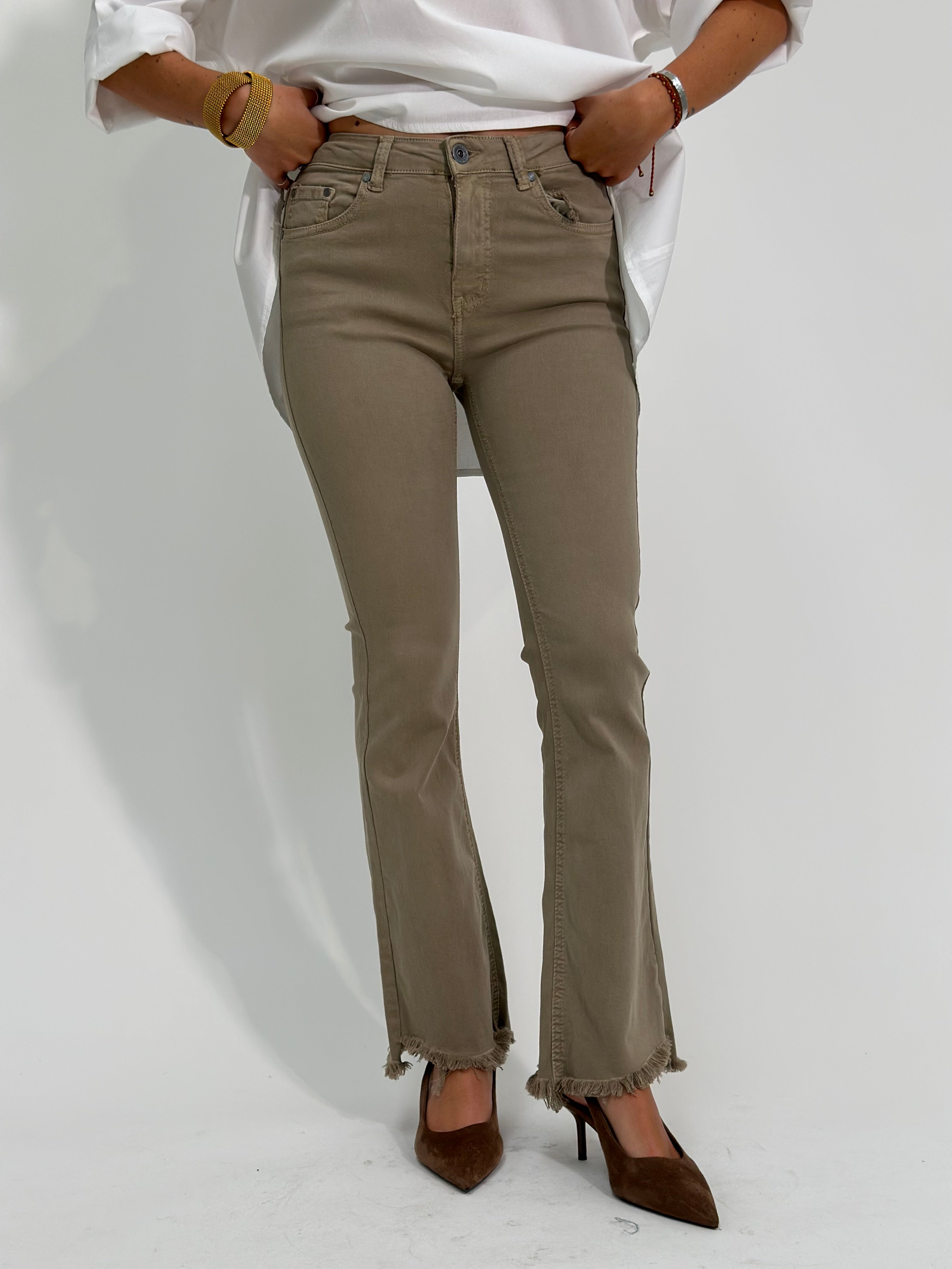Jeans trombetta 3D-6826/25 TAUPE