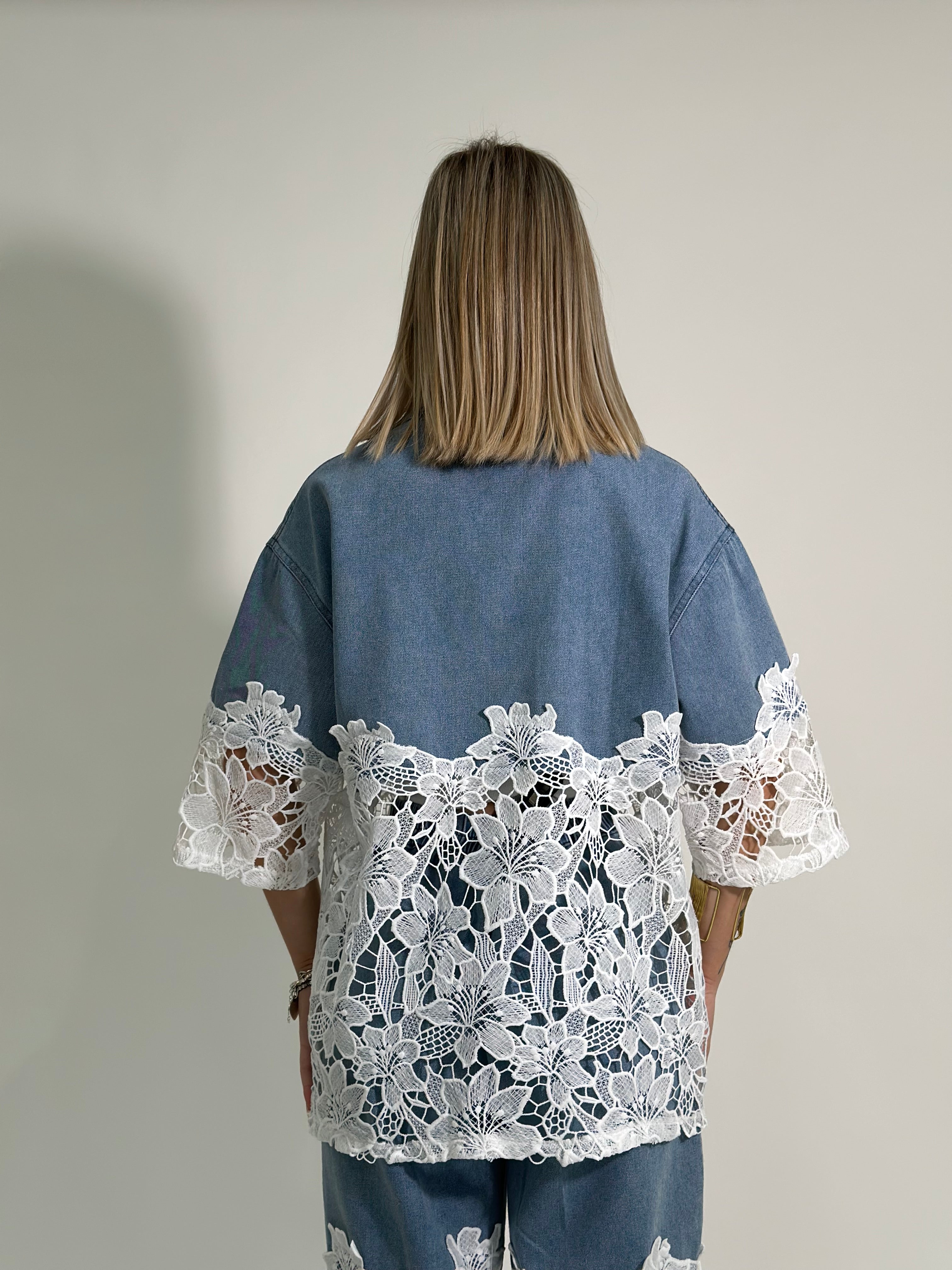 Completo denim e pizzo 97191 BLU LIGHT