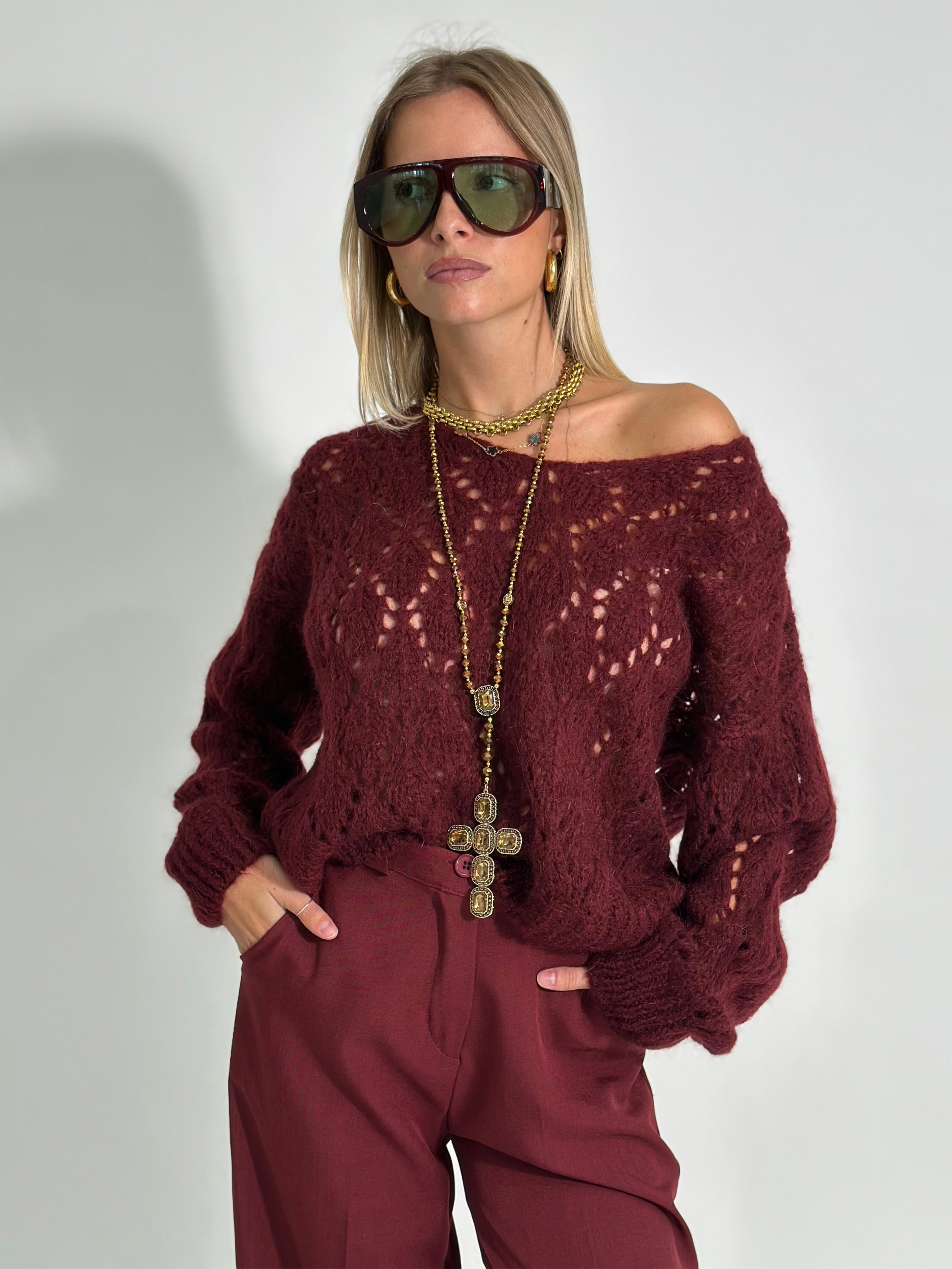 Maglia mohair 3191 BURGUNDY