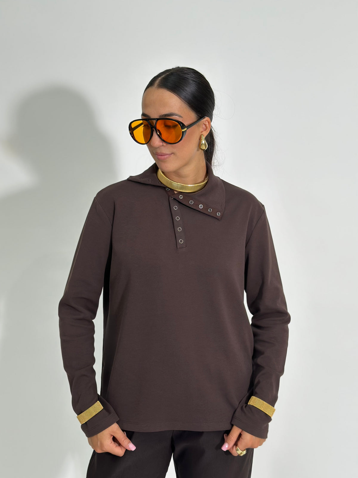 Maglia collo diagonale 260321 MORO