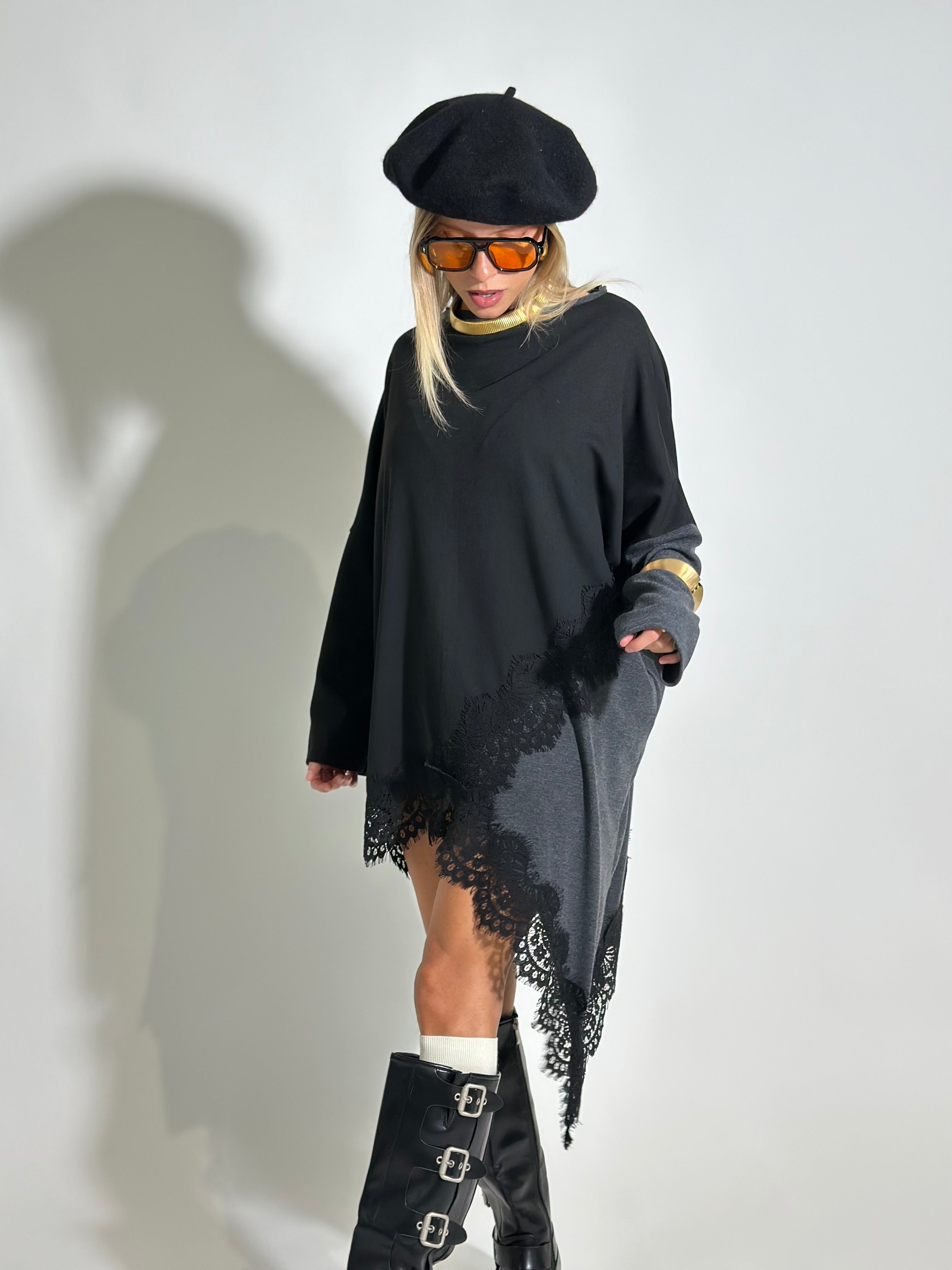 Felpa maglia asimmetrica 80358