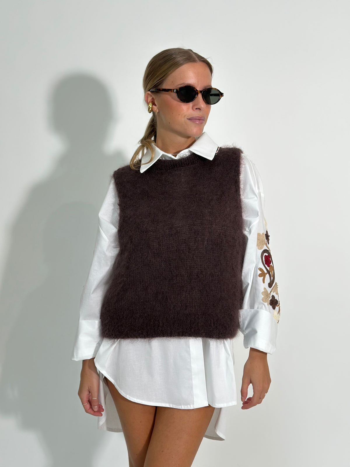 Gilet smanicato kid mohair 23121