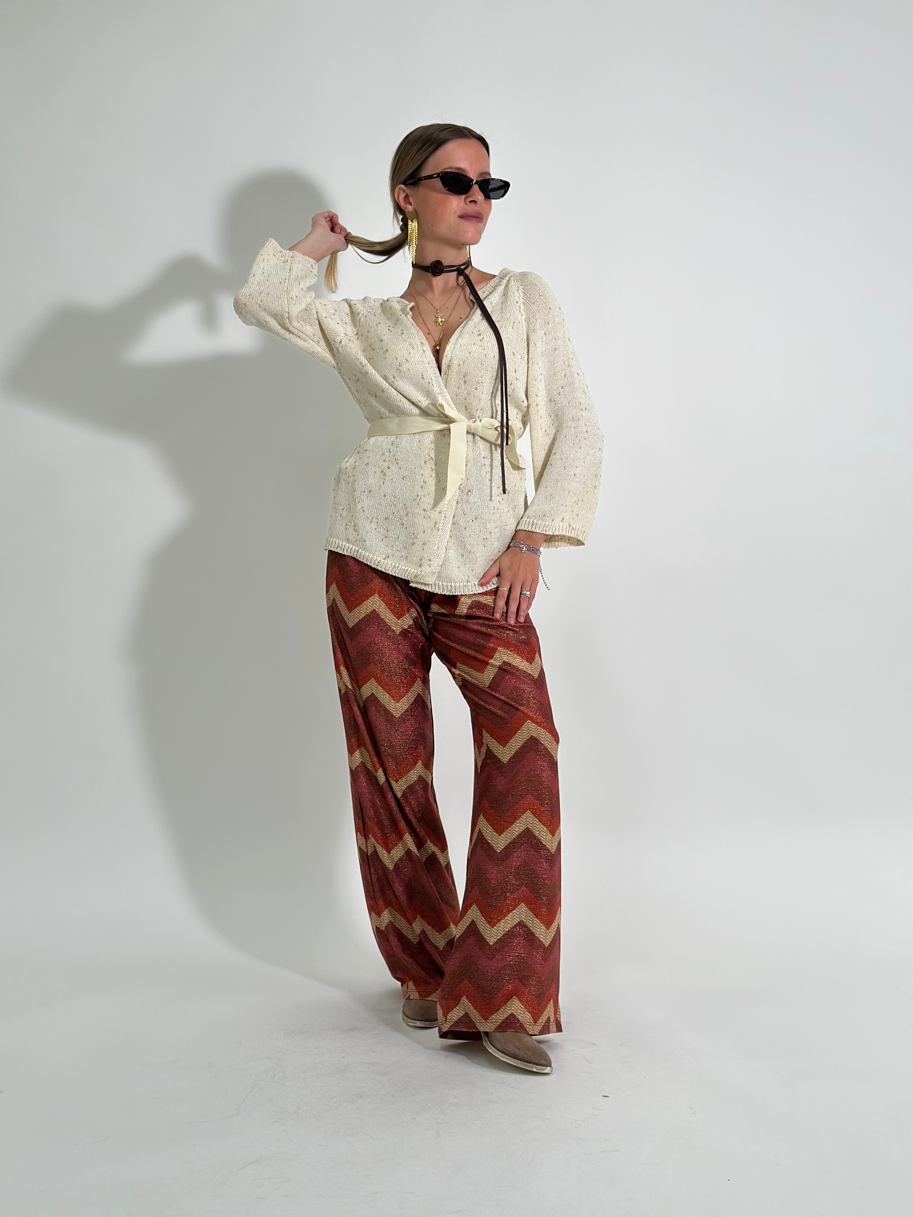 Pantalone lurex 1795 BURGUNDY
