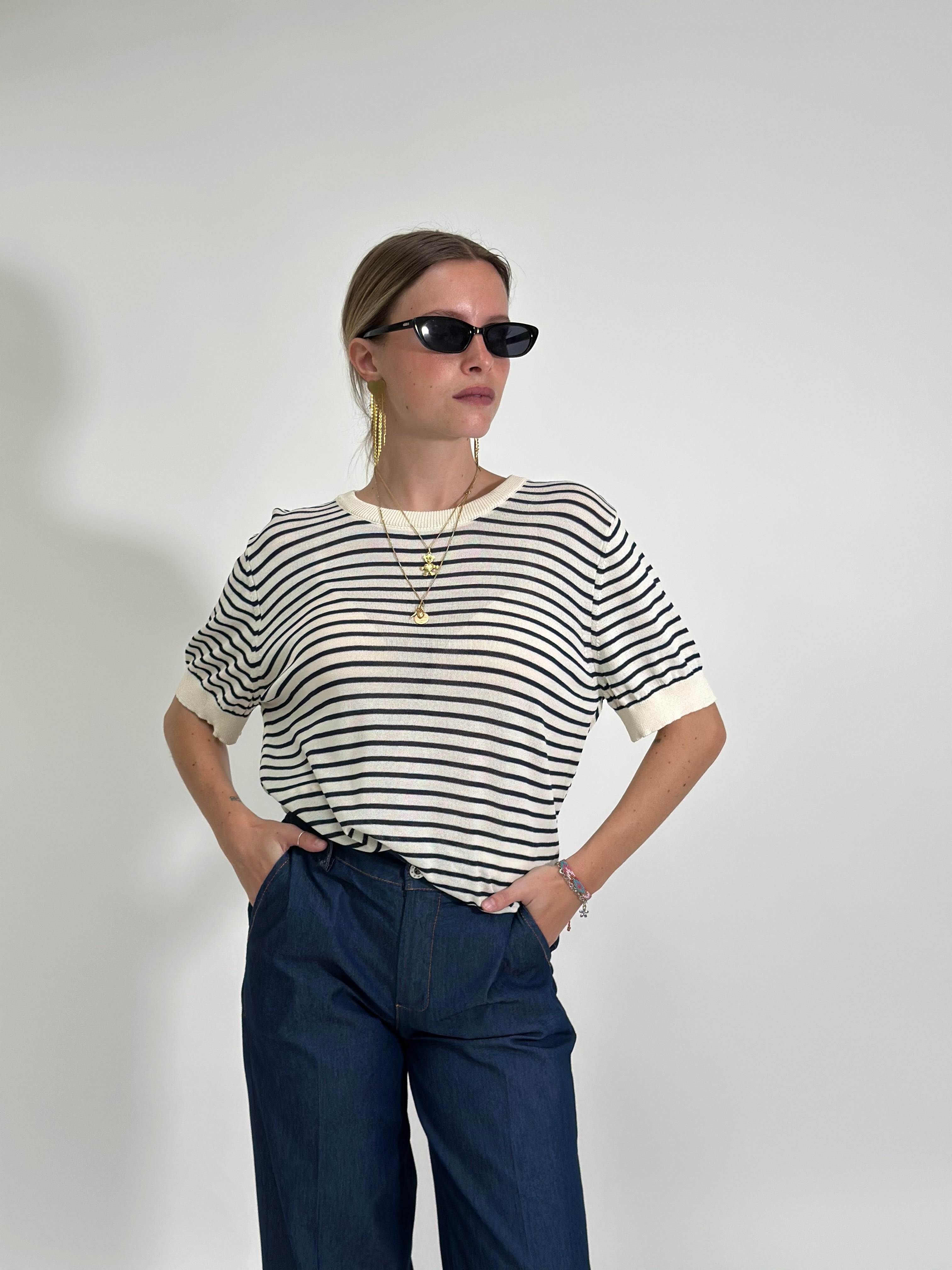 Maglia righe 10079 BLU
