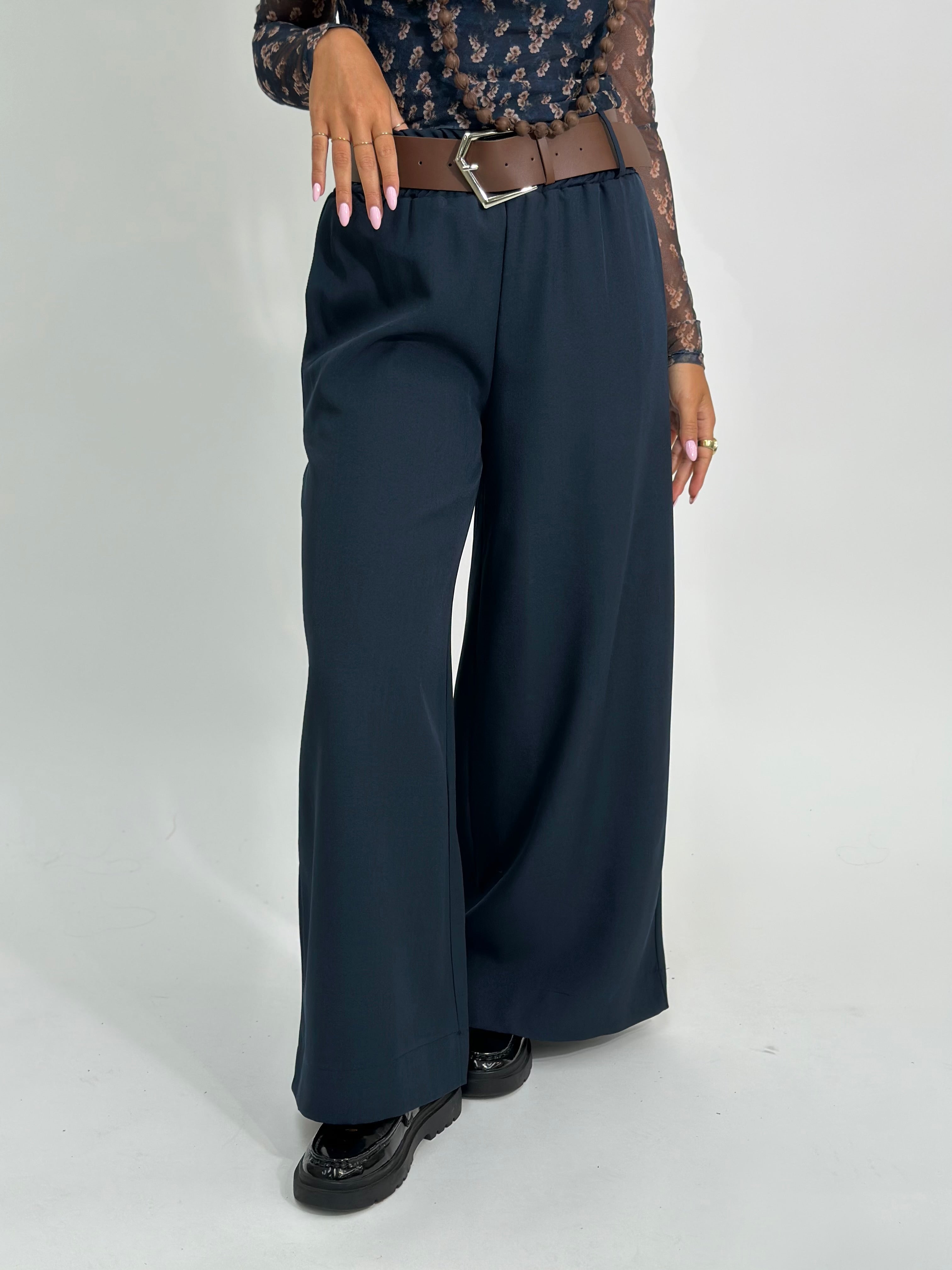 Pantalone cintura P18786 BLU