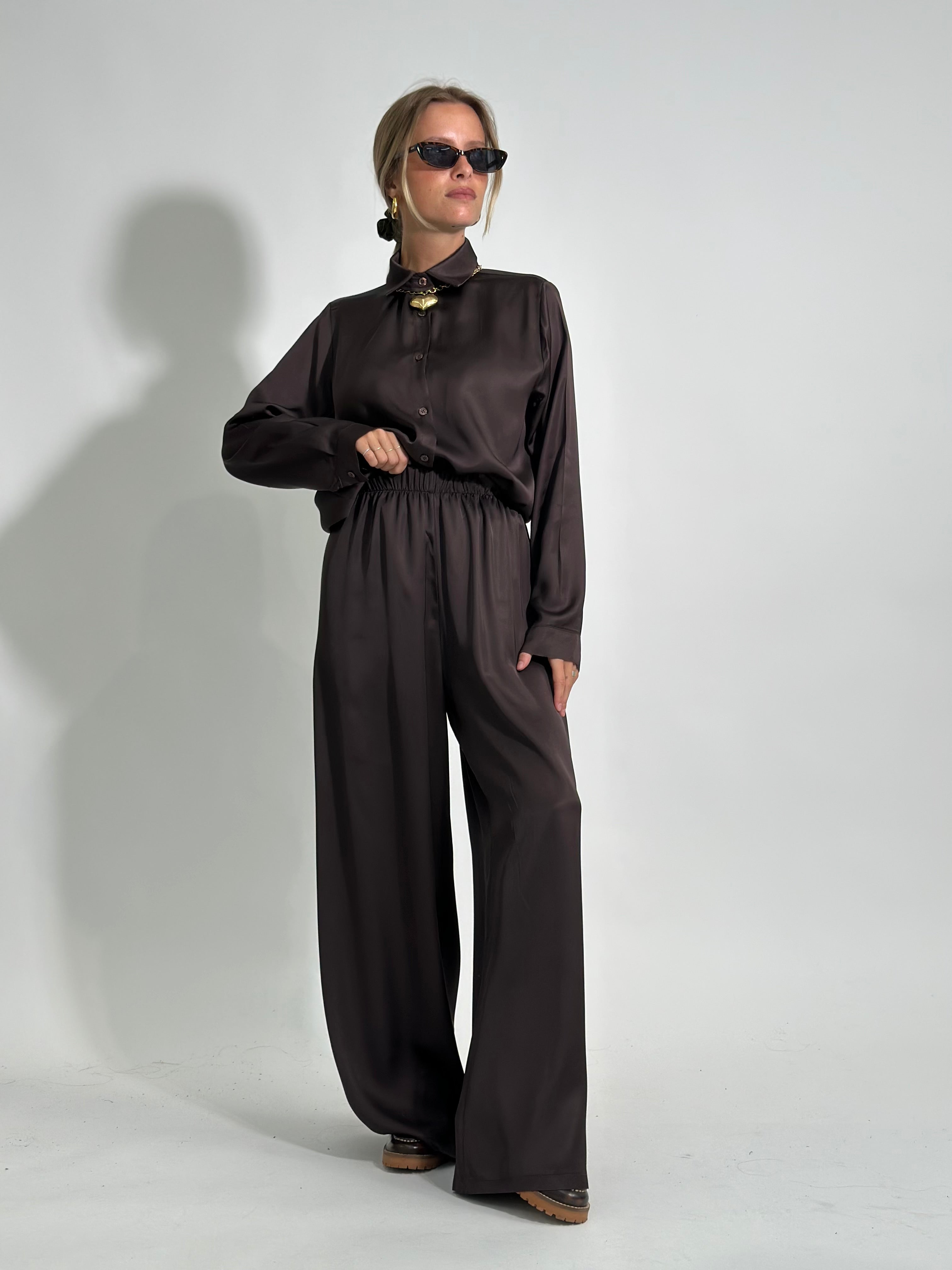 Pantalone fluido 2577 MARRONE
