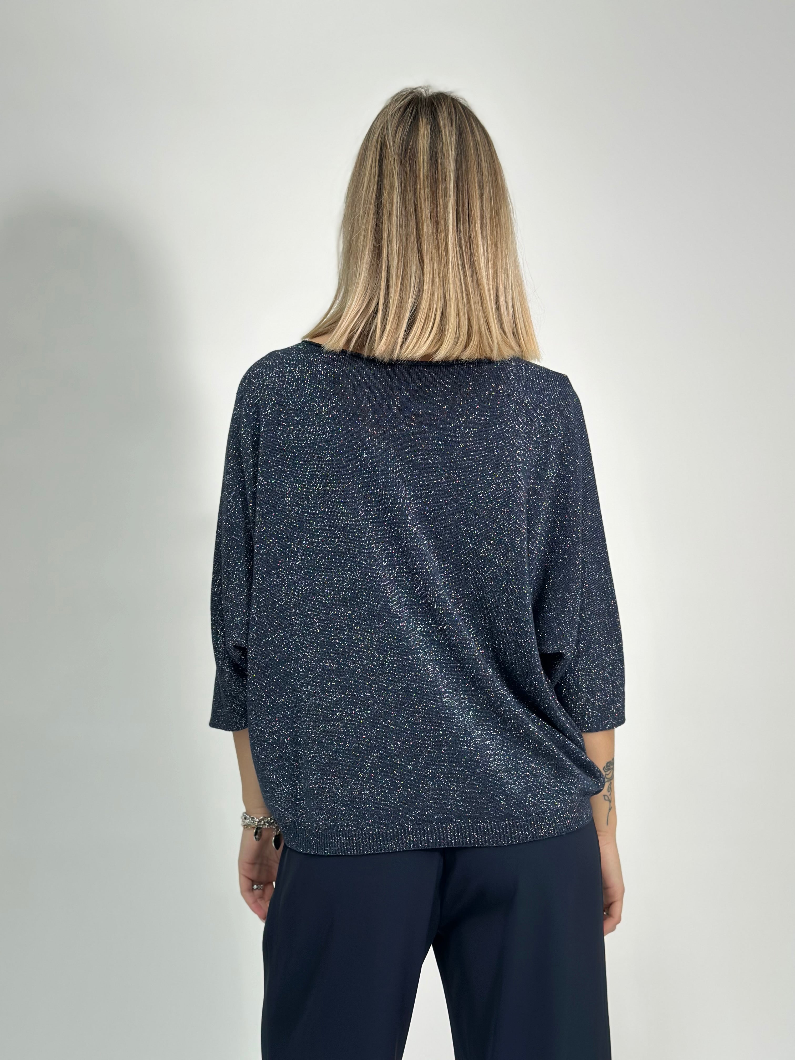 Maglia lurex scollo barca 3161