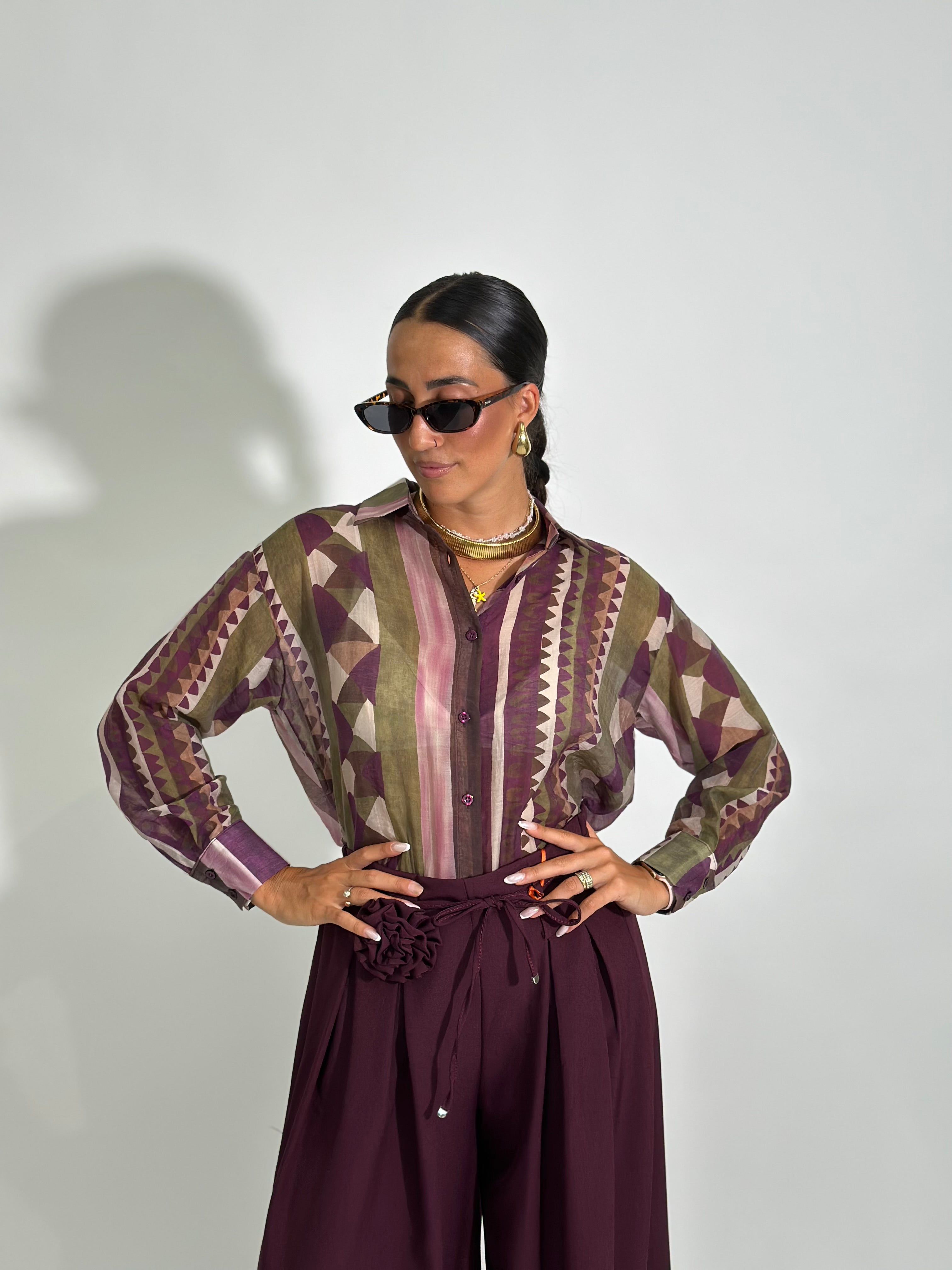 Camicia fantasia 6617 BORDO'