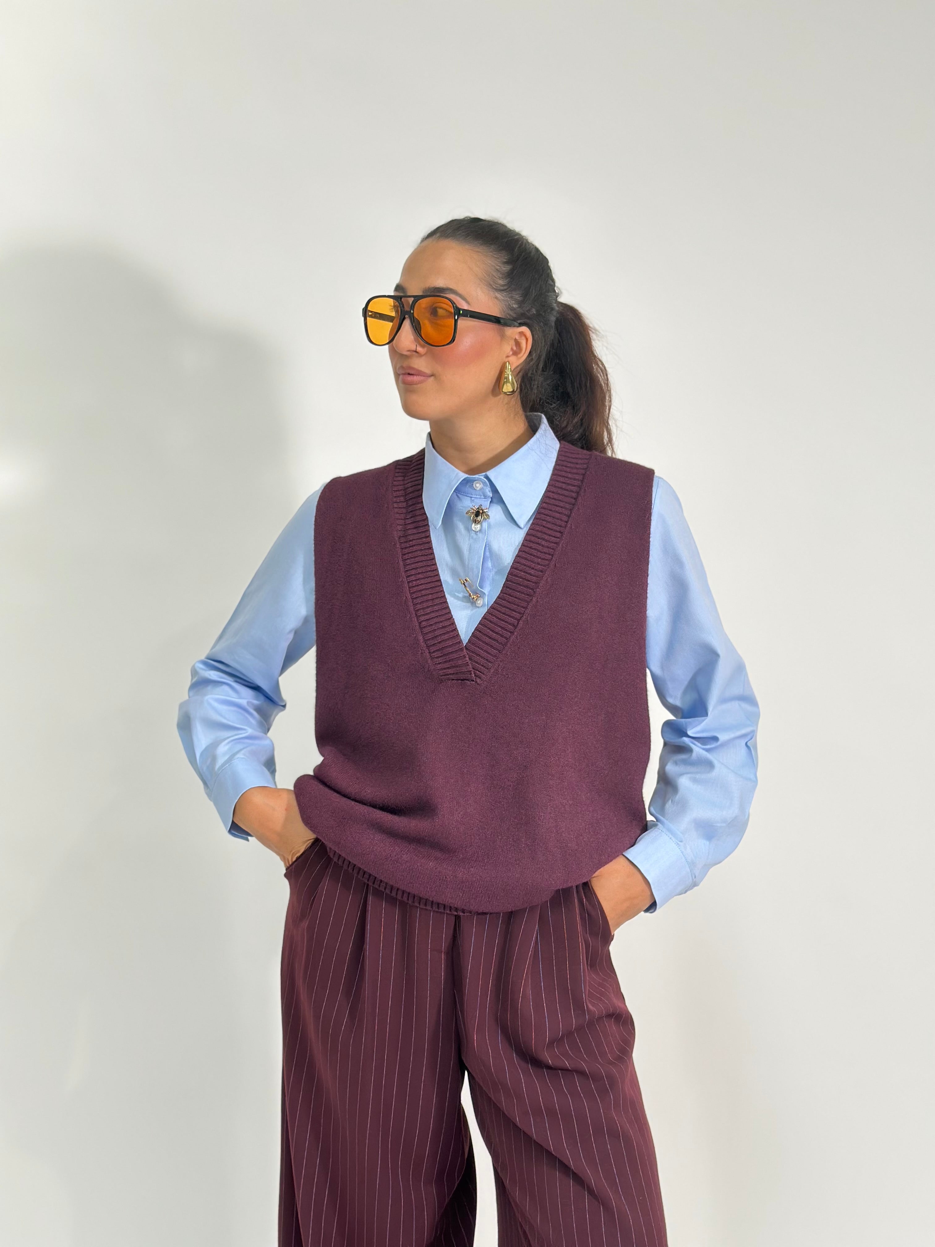 Gilet over 48 BURGUNDY