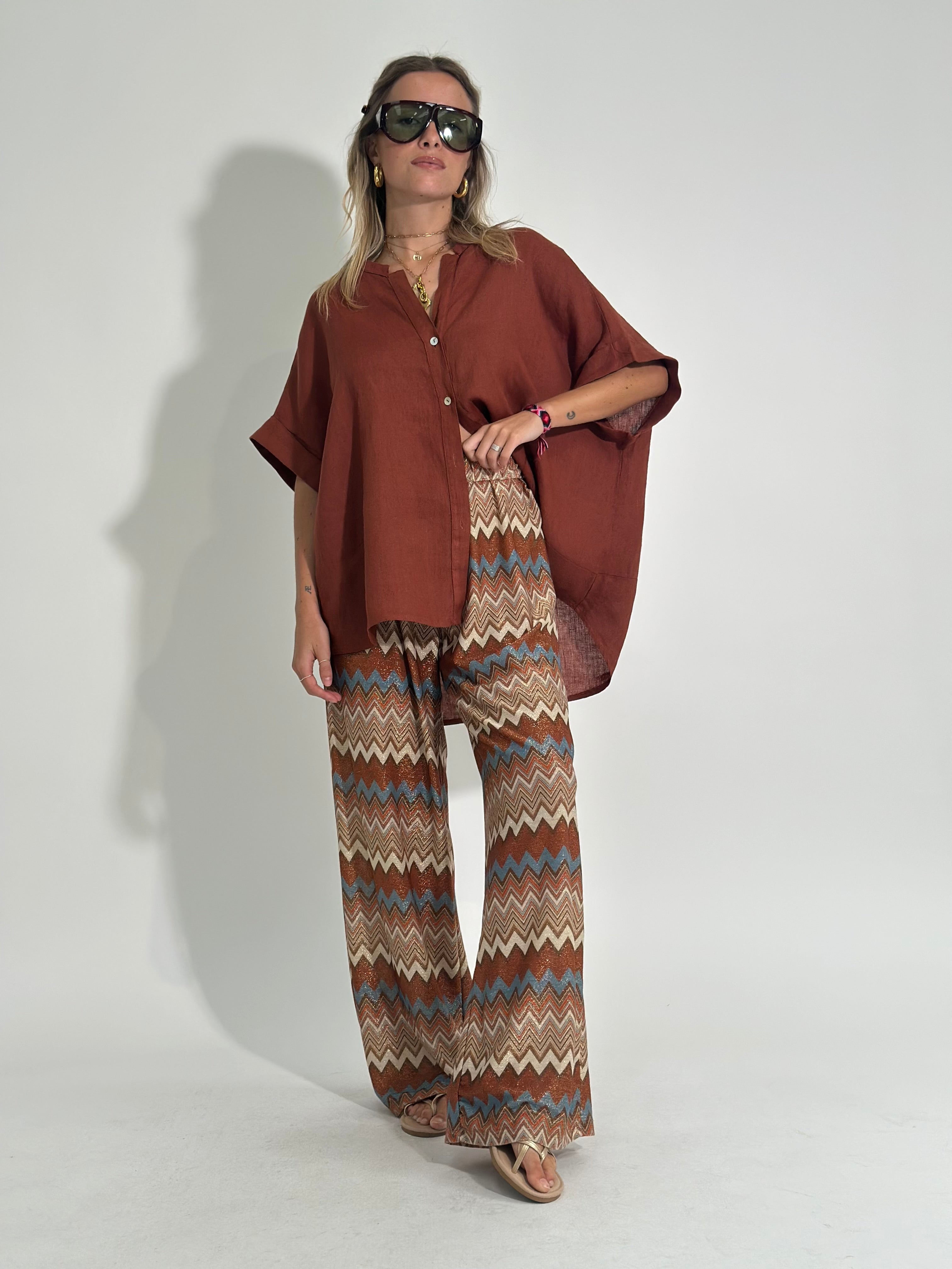 Pantalone lurex 1795 MATTONE