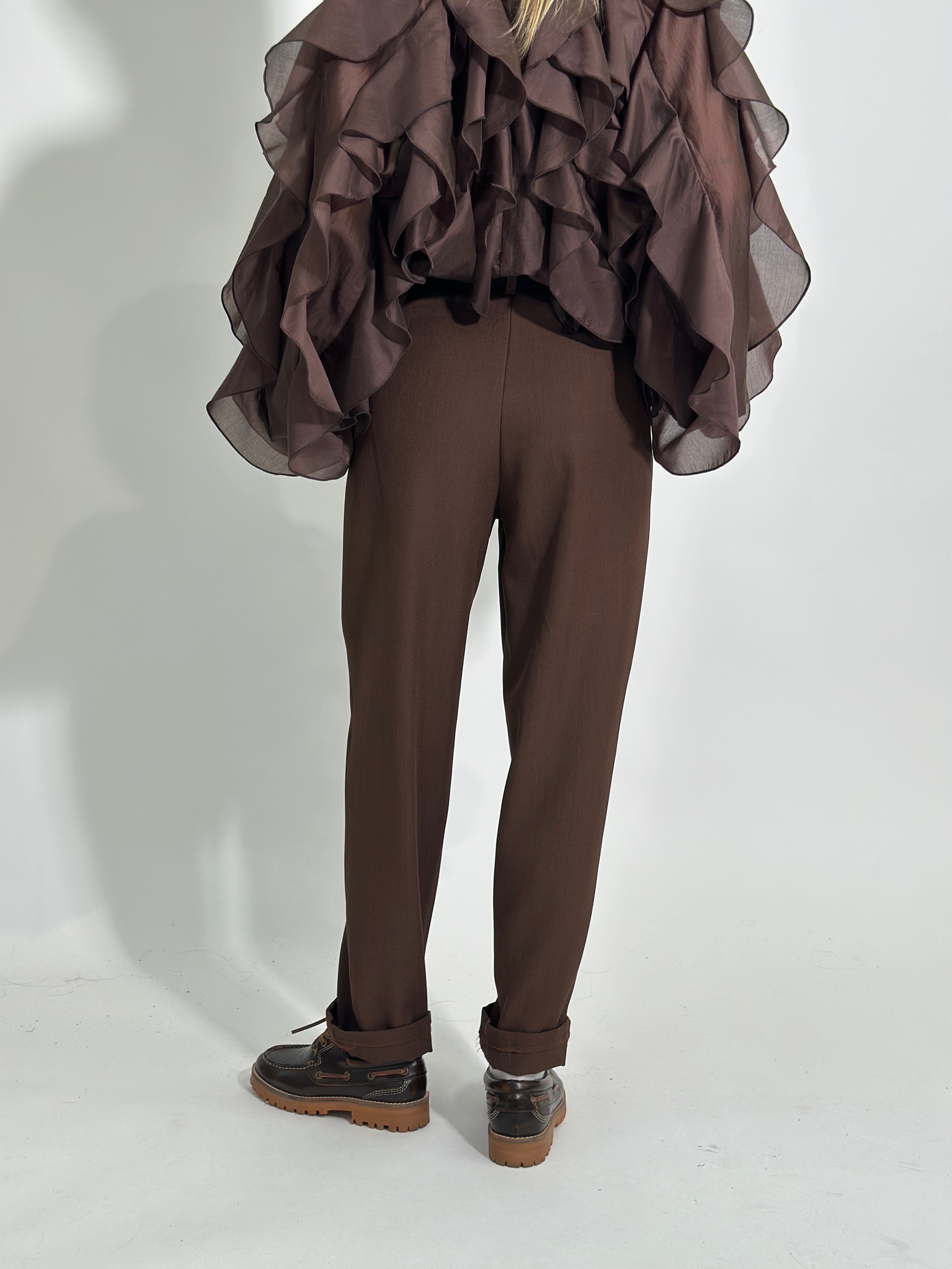 Pantalone cintura 18185 MARRONE