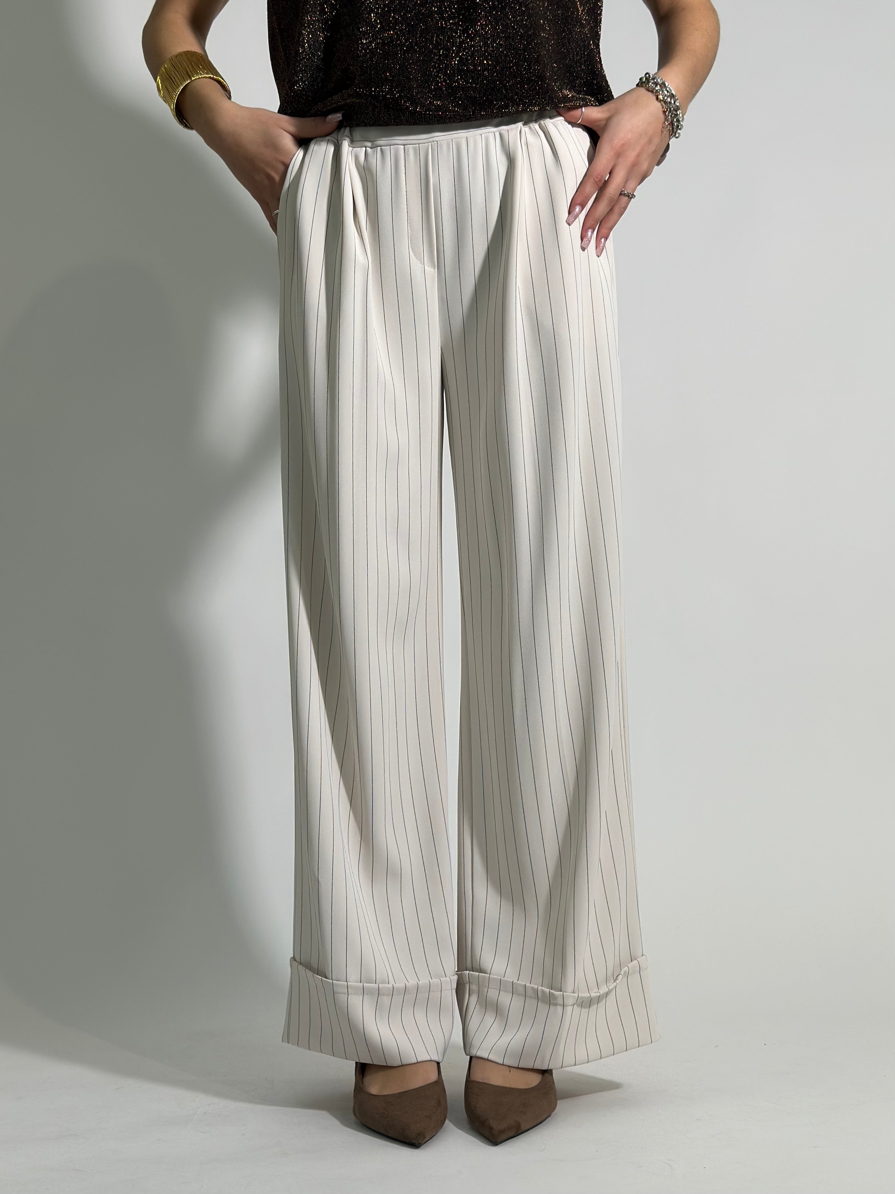 Pantalone fluido gessato 4301