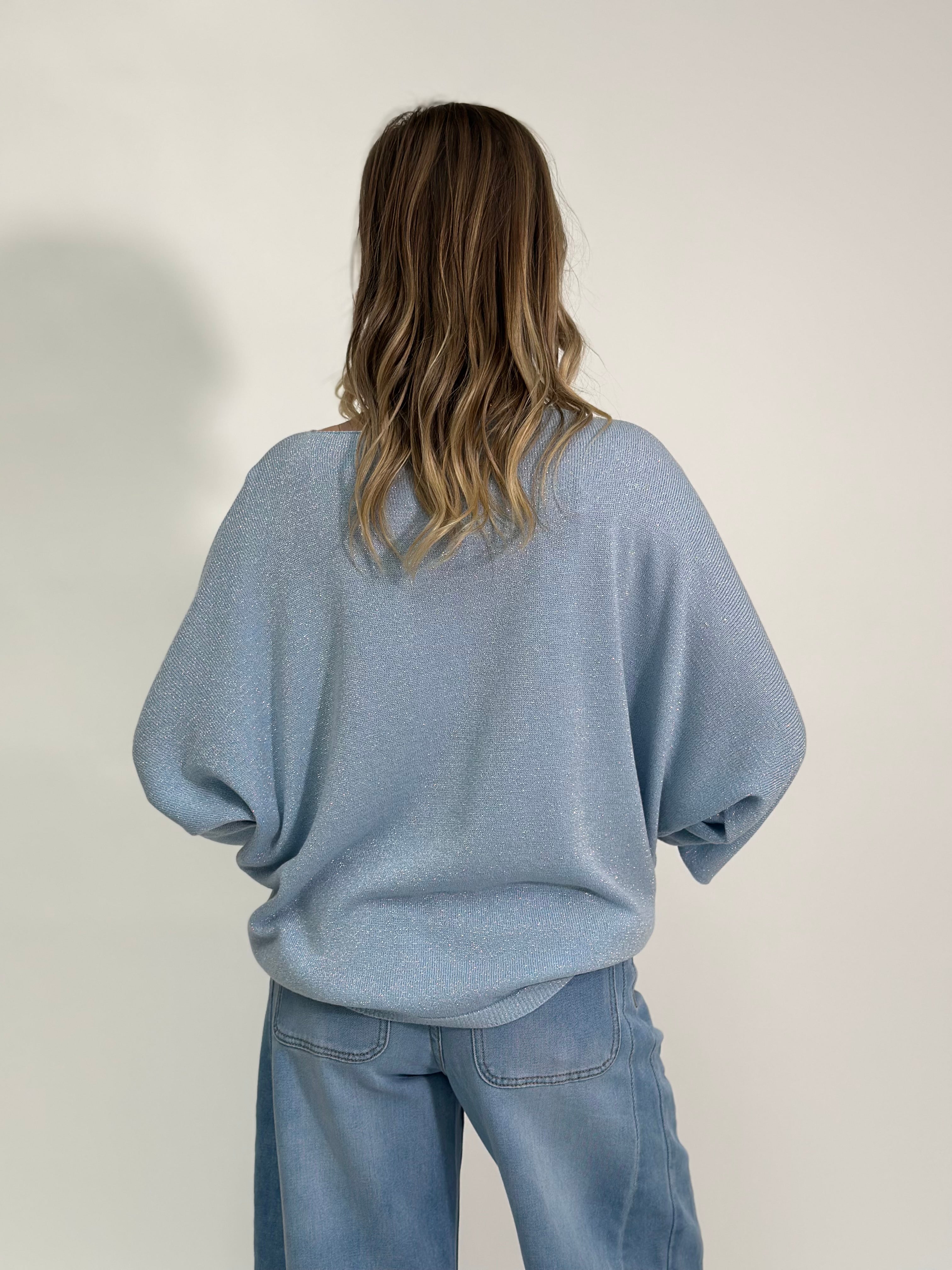 Maglia lurex scollo barca 3161