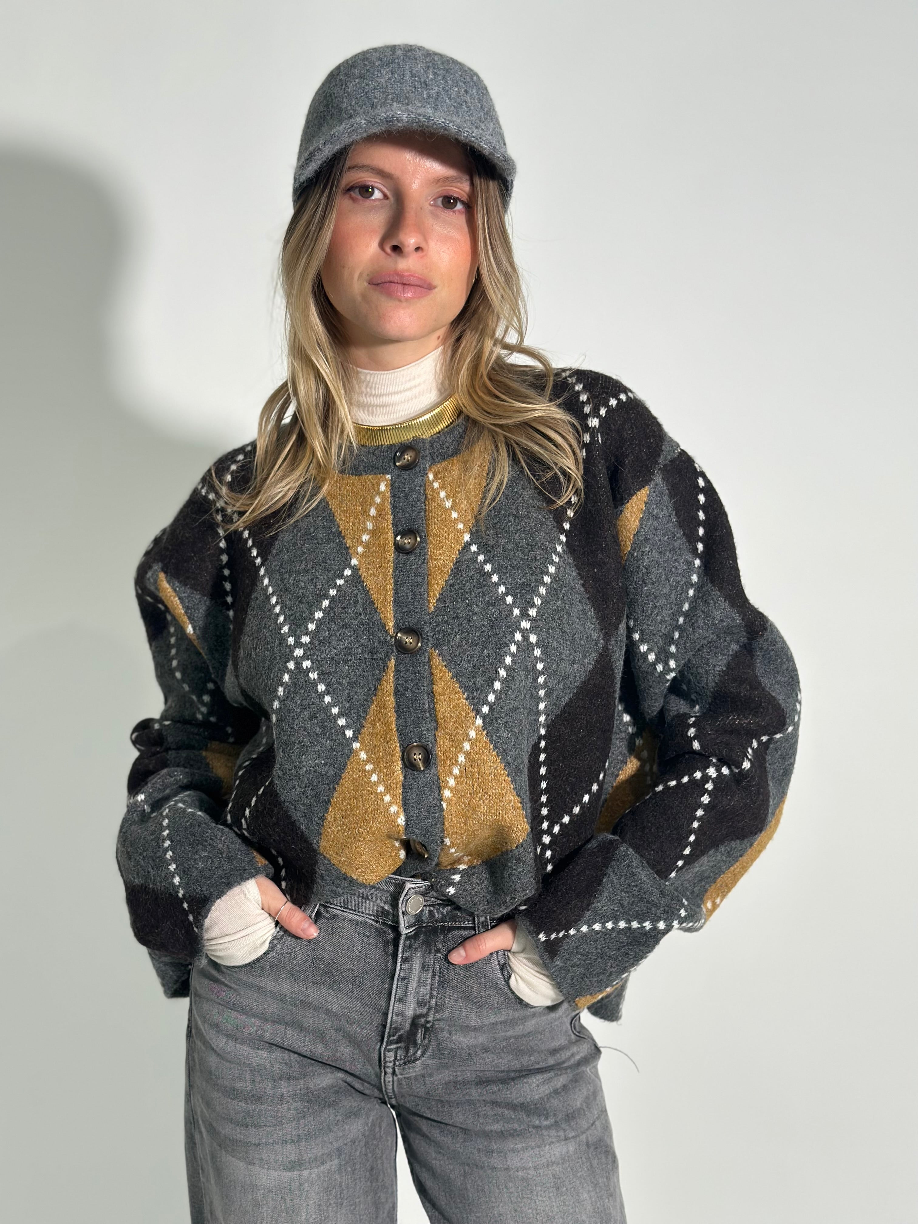 Maglia bottoni rombi 2597