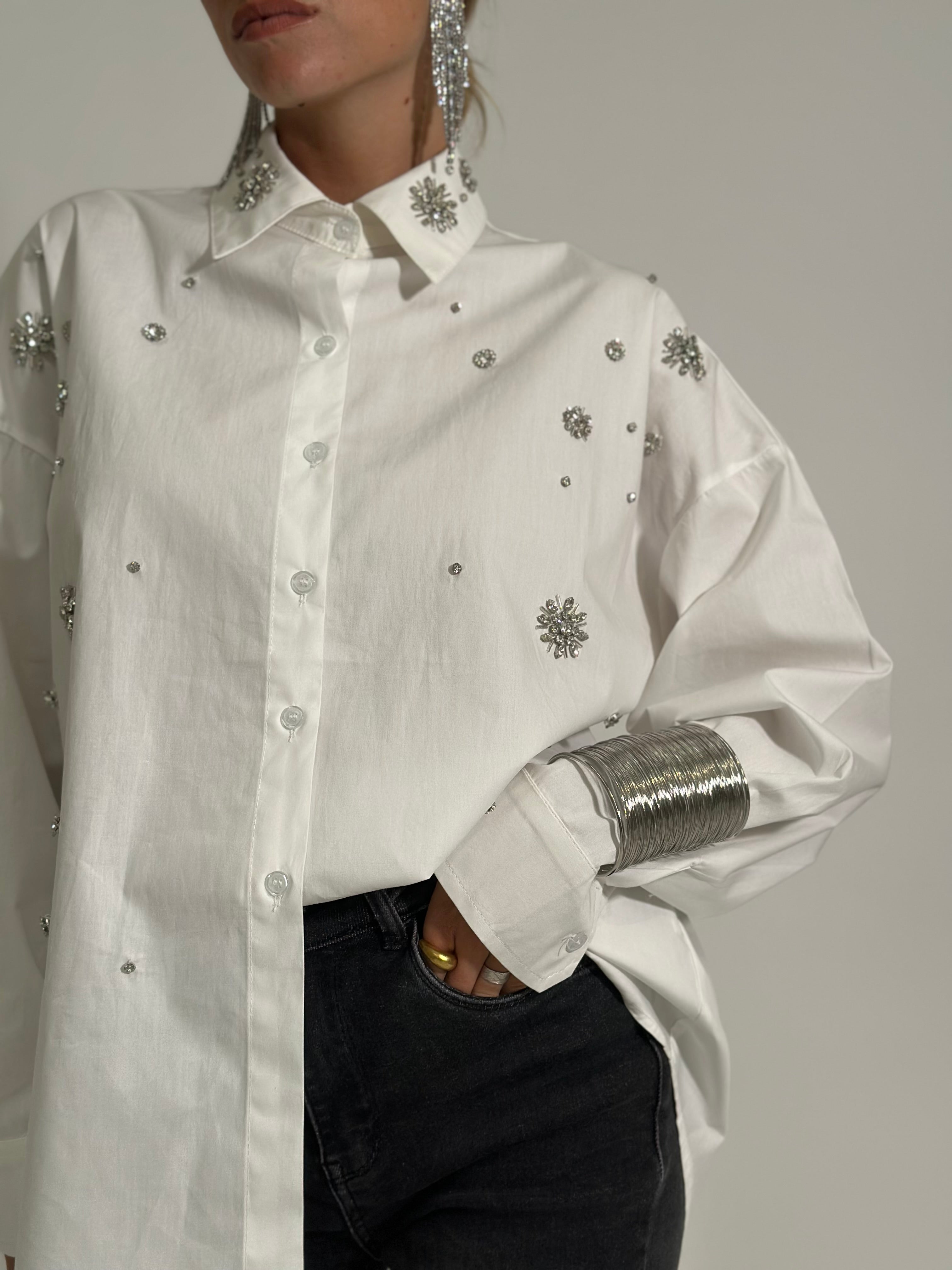 Camicia cristalli AI2478 BIANCO