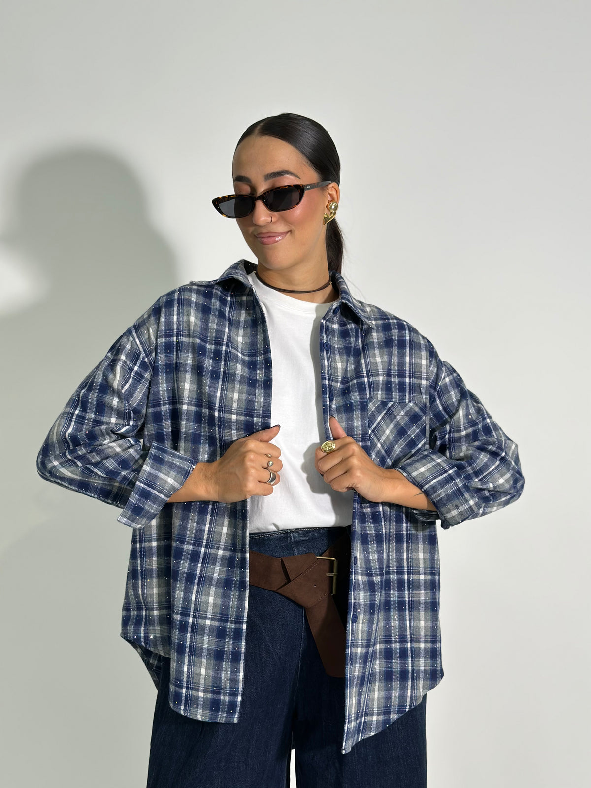 Camicia check brillantino 19108 GRIGIO