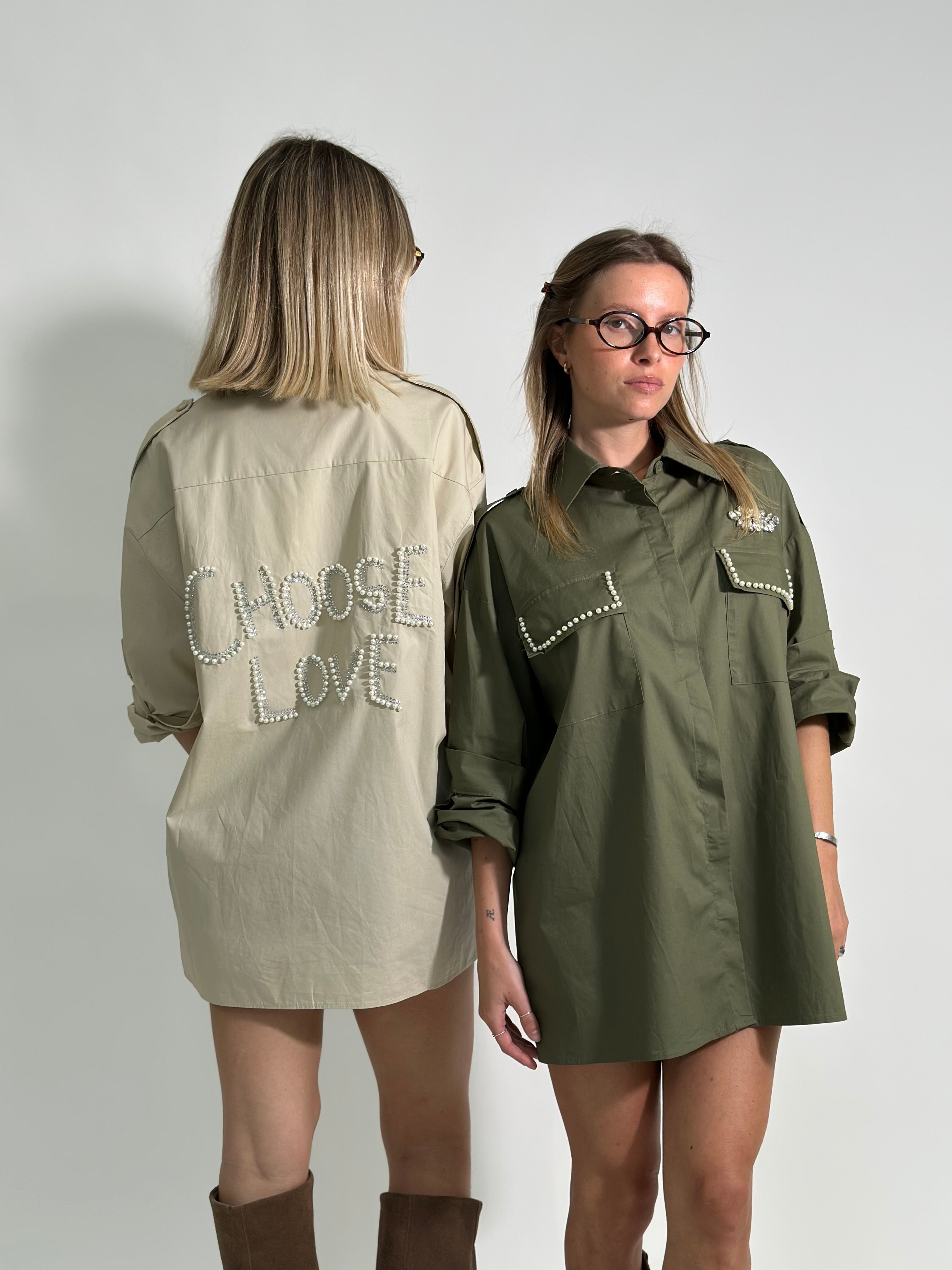 Giacca “choose love" H001-1 VERDE