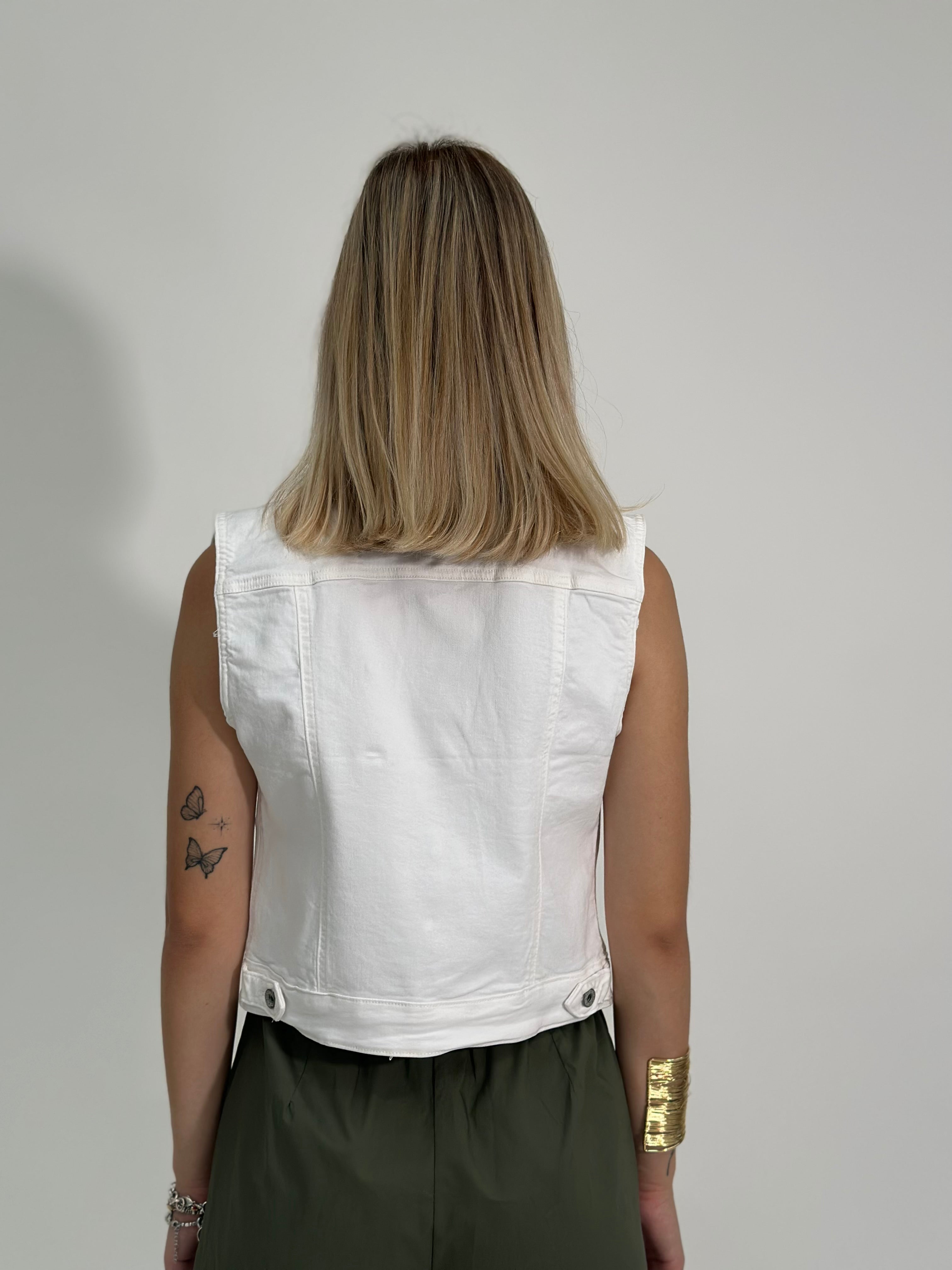 Gilet denim 9609-BIANCO