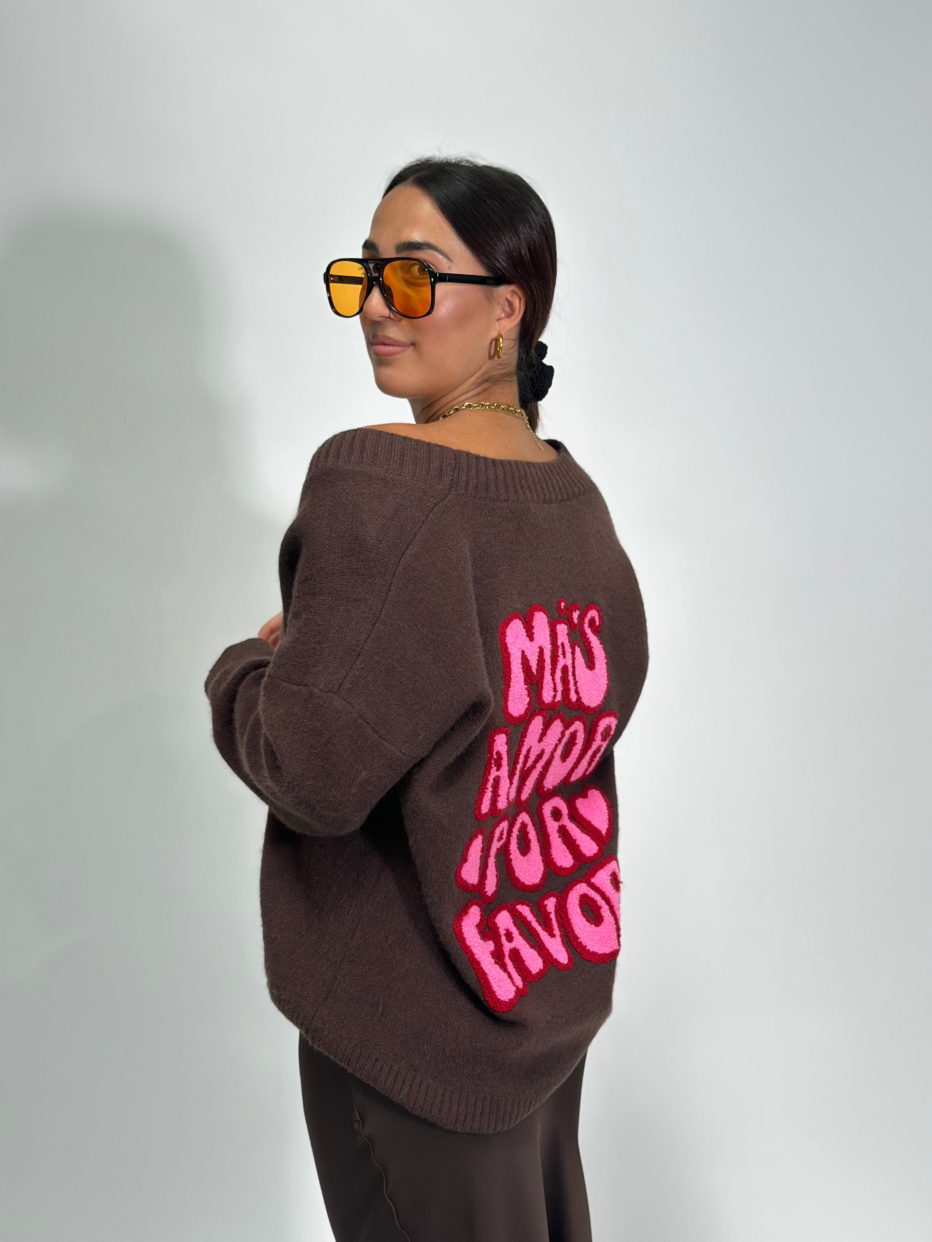 Cardigan Mas Amor S1119 MARRONE