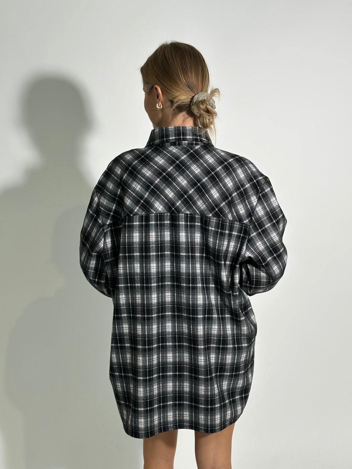 Camicia check alamari 0913 NERO