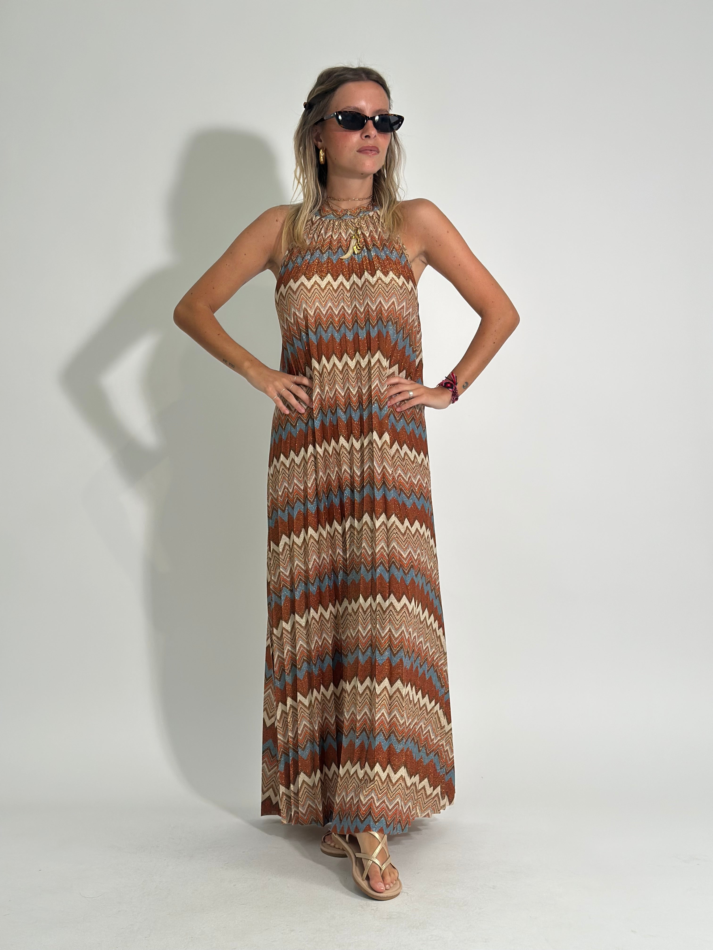 Abito lurex 1372 MATTONE