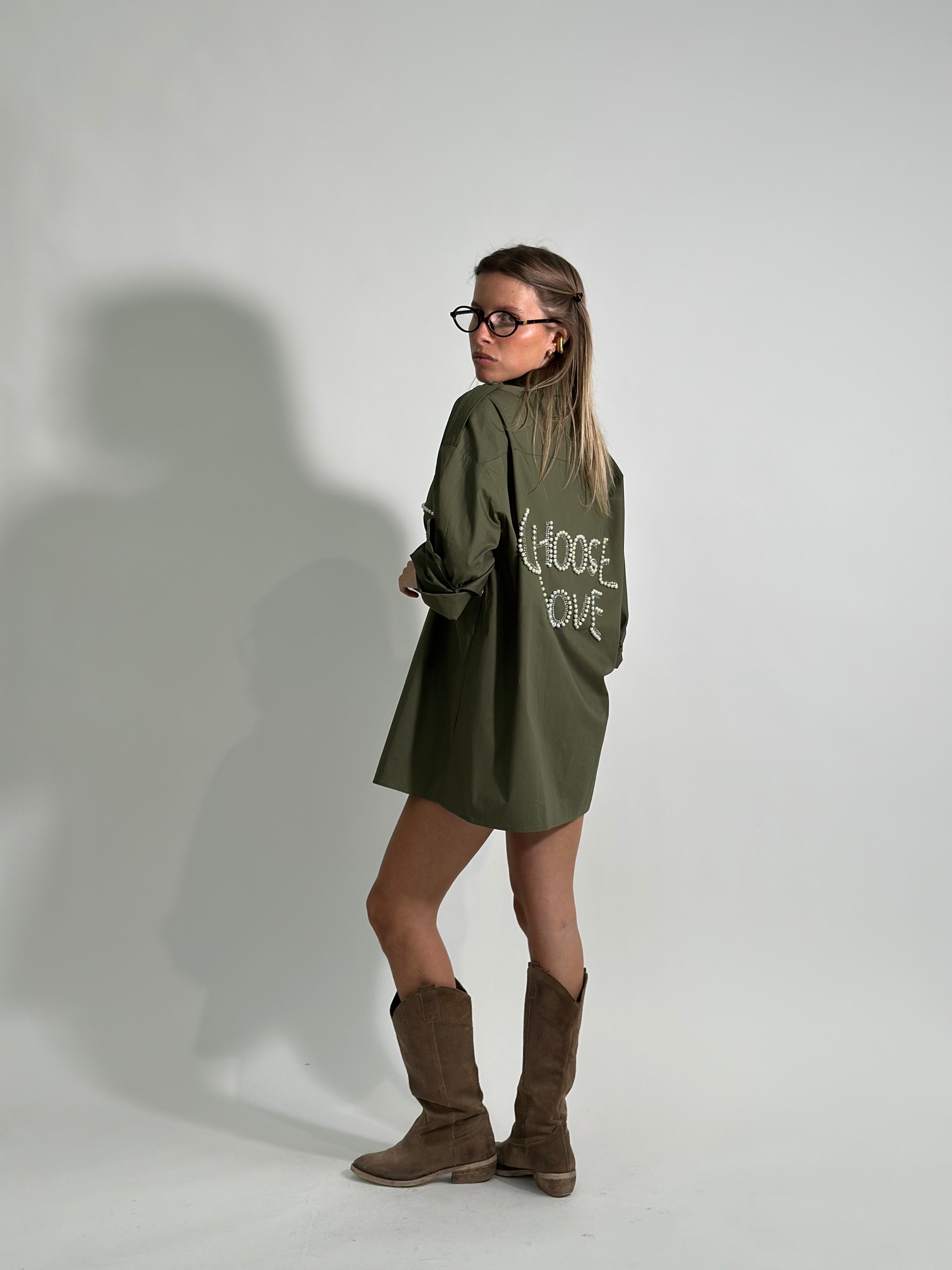 Giacca “choose love" H001-1 VERDE